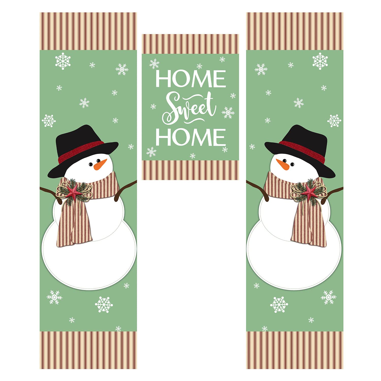 Evergreen Winter 'Home Sweet Home' Door Banner Kit - Perfect for Holiday Decor, Christmas Wreath Alternative & Front Door Decoration
