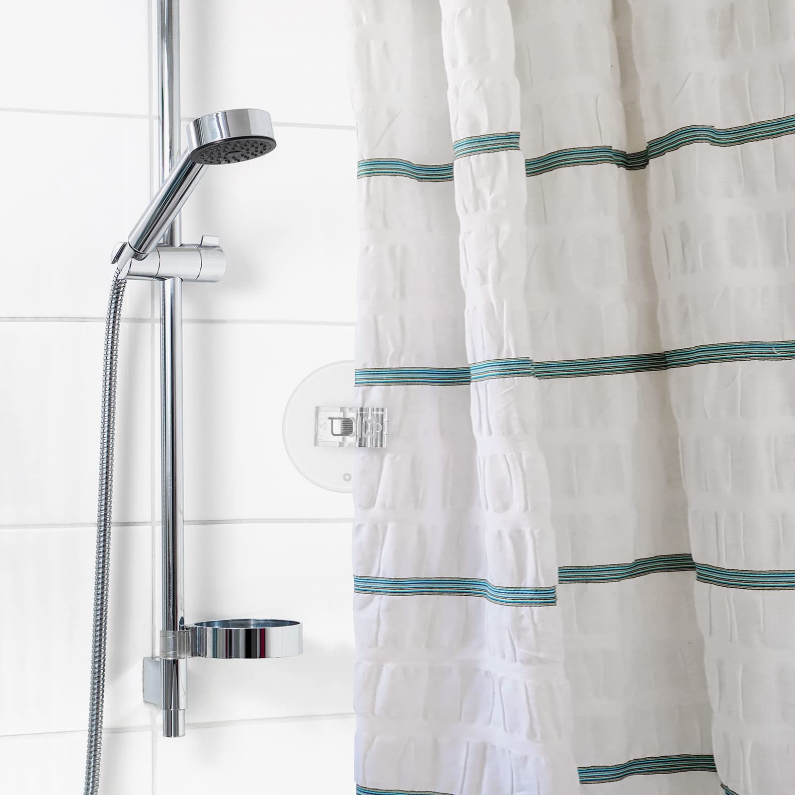 Kitosun Waterproof Shower Curtain Clips - 6PCS Transparent Bathroom Shower Liner Clips to Prevent Water Splash, Block Wind & Enhance Privacy - Ideal for Bathrooms, RV Showers & Dorm Bathrooms