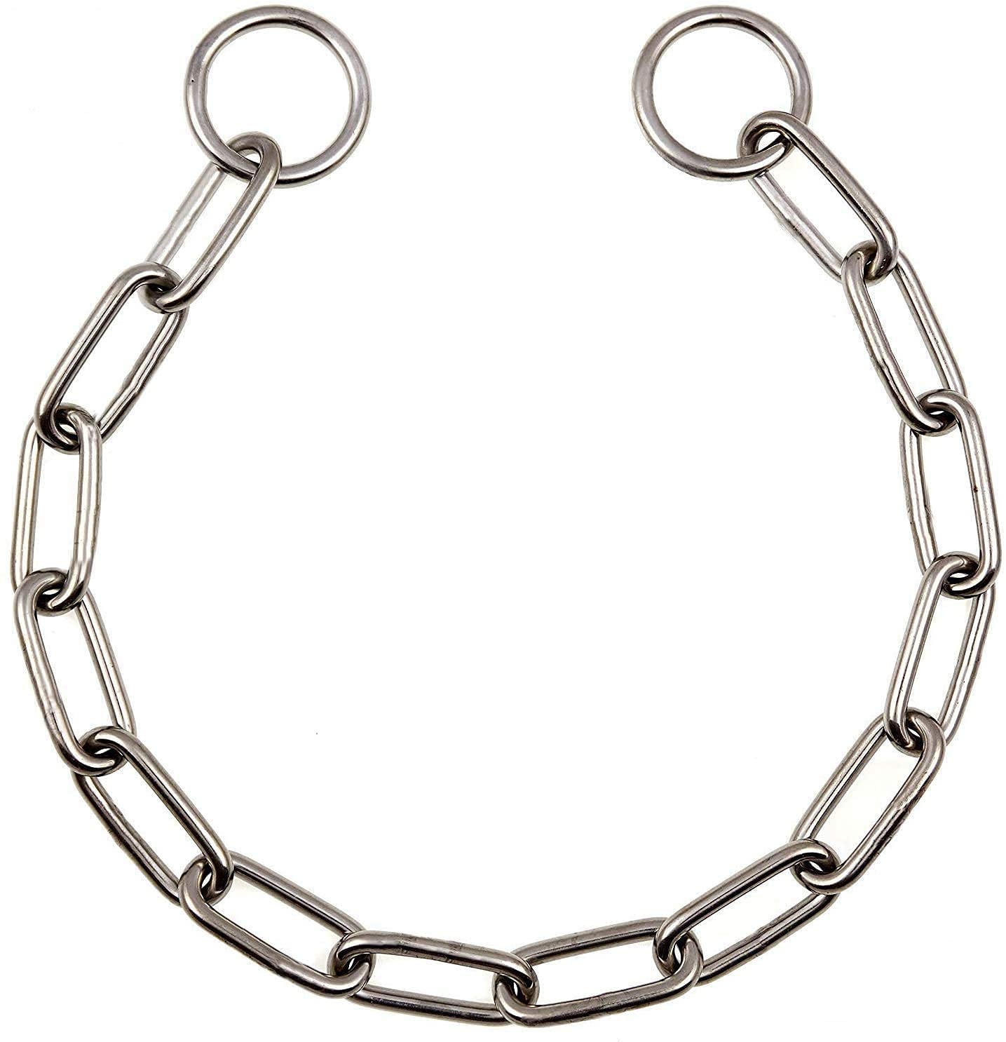 RvPaws Choke Check Chain Dog Collar - Fur Saver Training Collar with Long Link Chrome Plated Design (65cm) for Obedience Training & Behavior Correction | Perfect for Large Breed Dogs