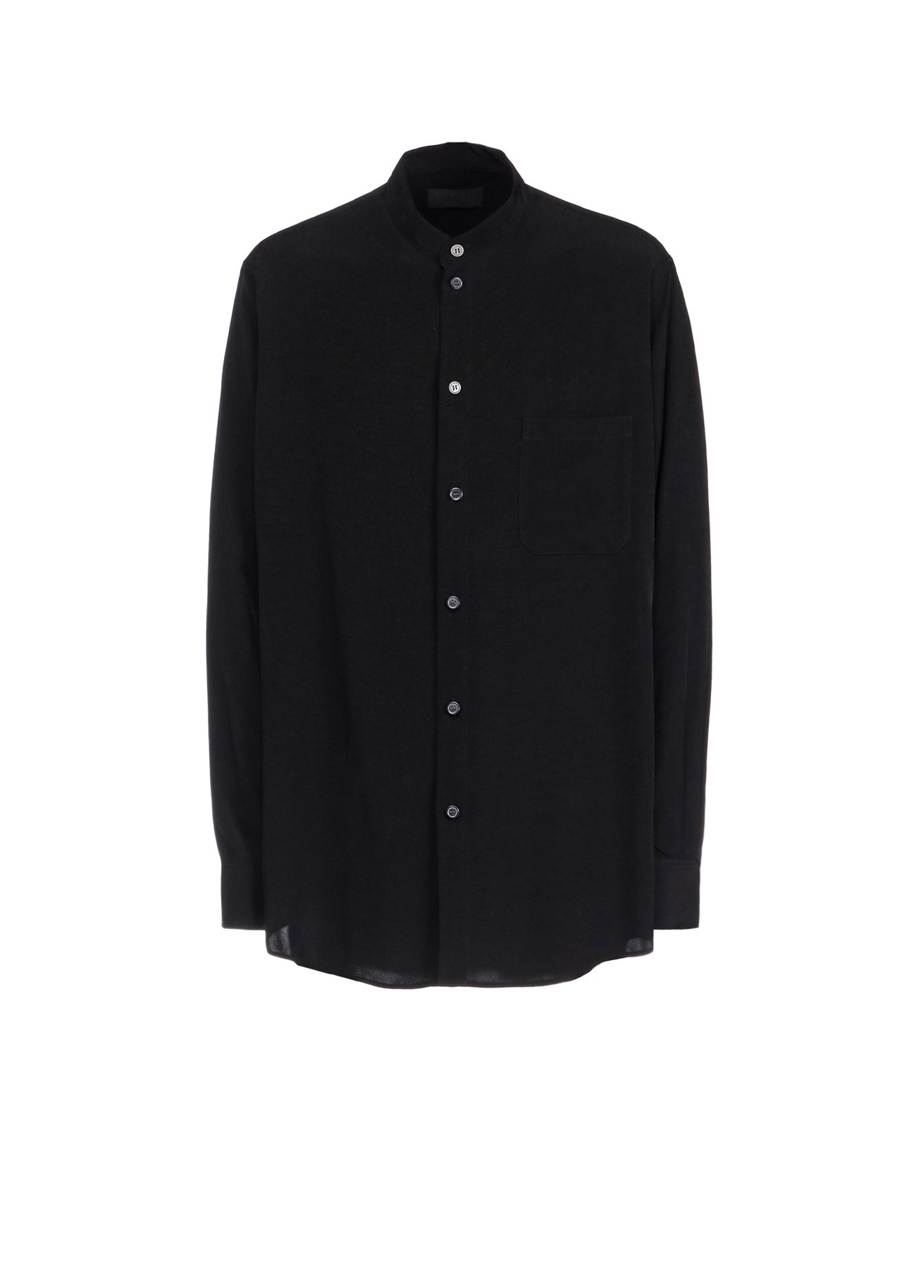 CREPE de CHINE LOOSE FIT STAND COLLAR SHIRT - Women's Elegant Casual Blouse for Office & Weekend Outings