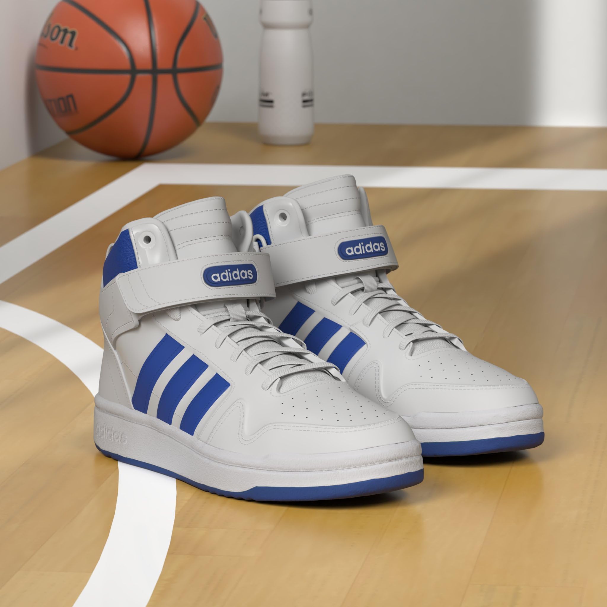 Adidas Kids' Postmove Mid Basketball Shoes - High-Top Sneakers for Boys & Girls - Breathable Comfort for School, Sports & Play