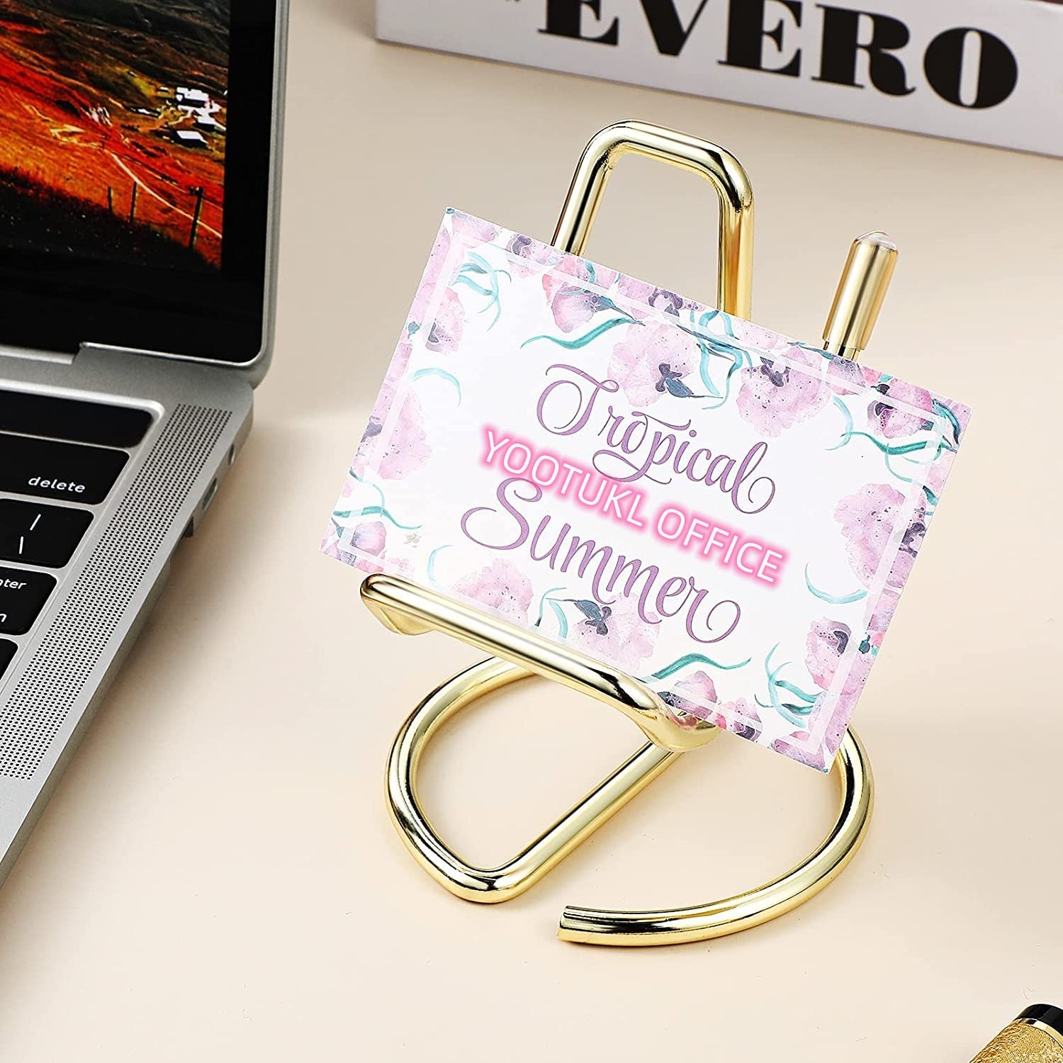 Premium Cell Phone Stand & Business Card Holder - Portable Desk Organizer for iPhone, iPad Mini, Kindle & Tablets 4-6.5