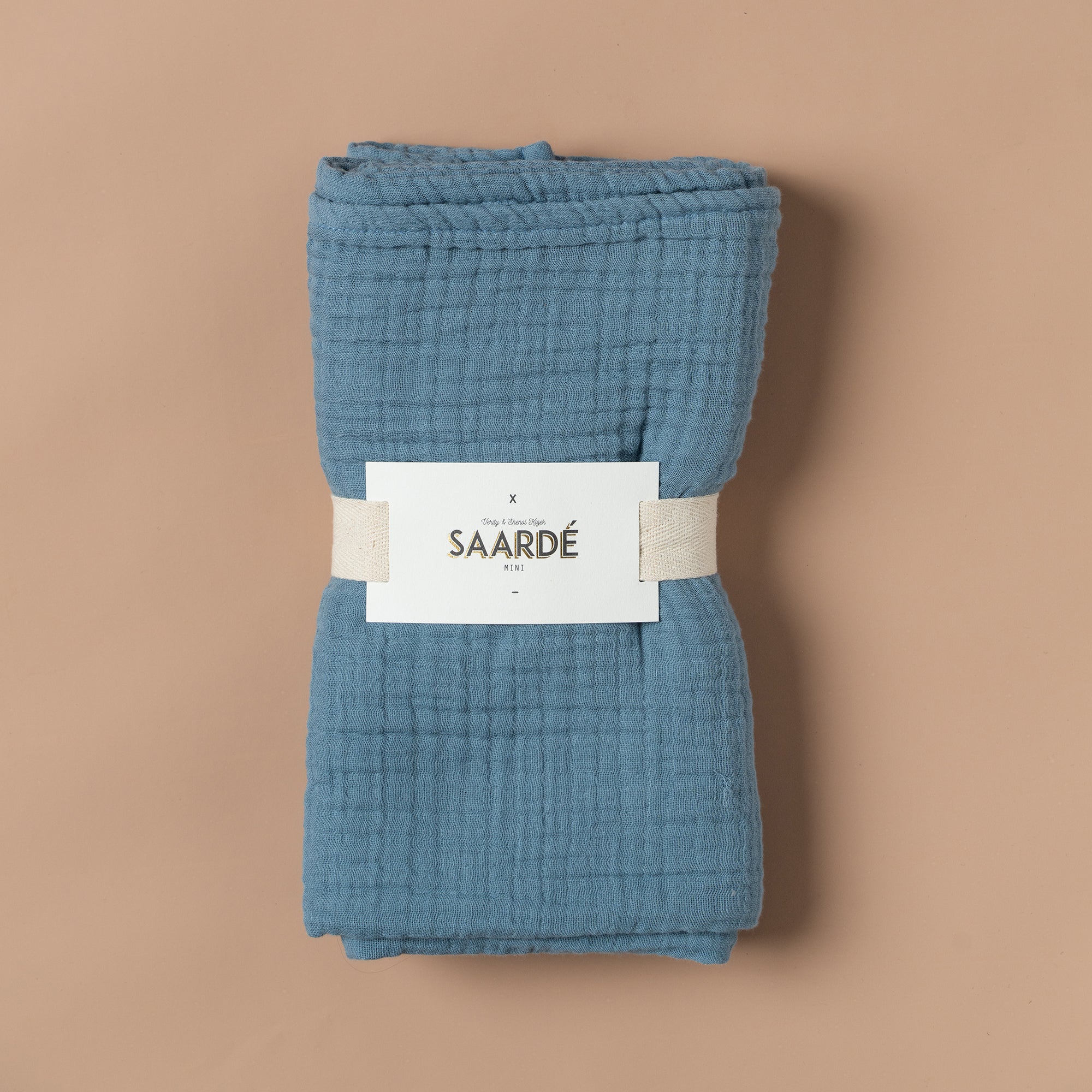 Enes Crinkle Baby Blanket - Soft & Noisy Sensory Toy for Infants | Storm Blue | Perfect for Tummy Time, Playtime & Nursery Decor