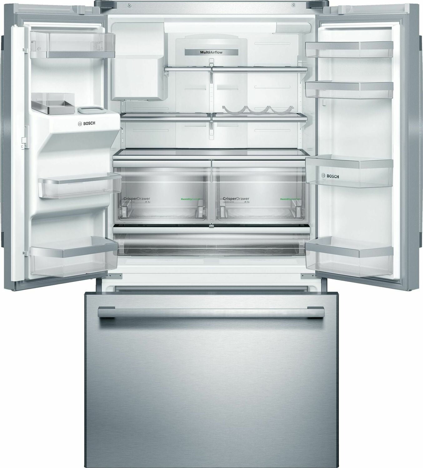 Bosch 800 Series 36 Inch French Door Bottom Mount Refrigerator - B26FT50SNS Stainless Steel, Easy Clean Interior, Energy Star Certified | Perfect for Modern Kitchens & Open Floor Plans