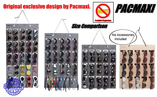 PACMAXI Sunglasses Organizer Wall Mount - Eyeglass Storage Holder & Eyewear Display for Sunglasses, Glasses, and Reading Glasses - Perfect for Bedroom, Bathroom, Entryway, and Retail Store Organization