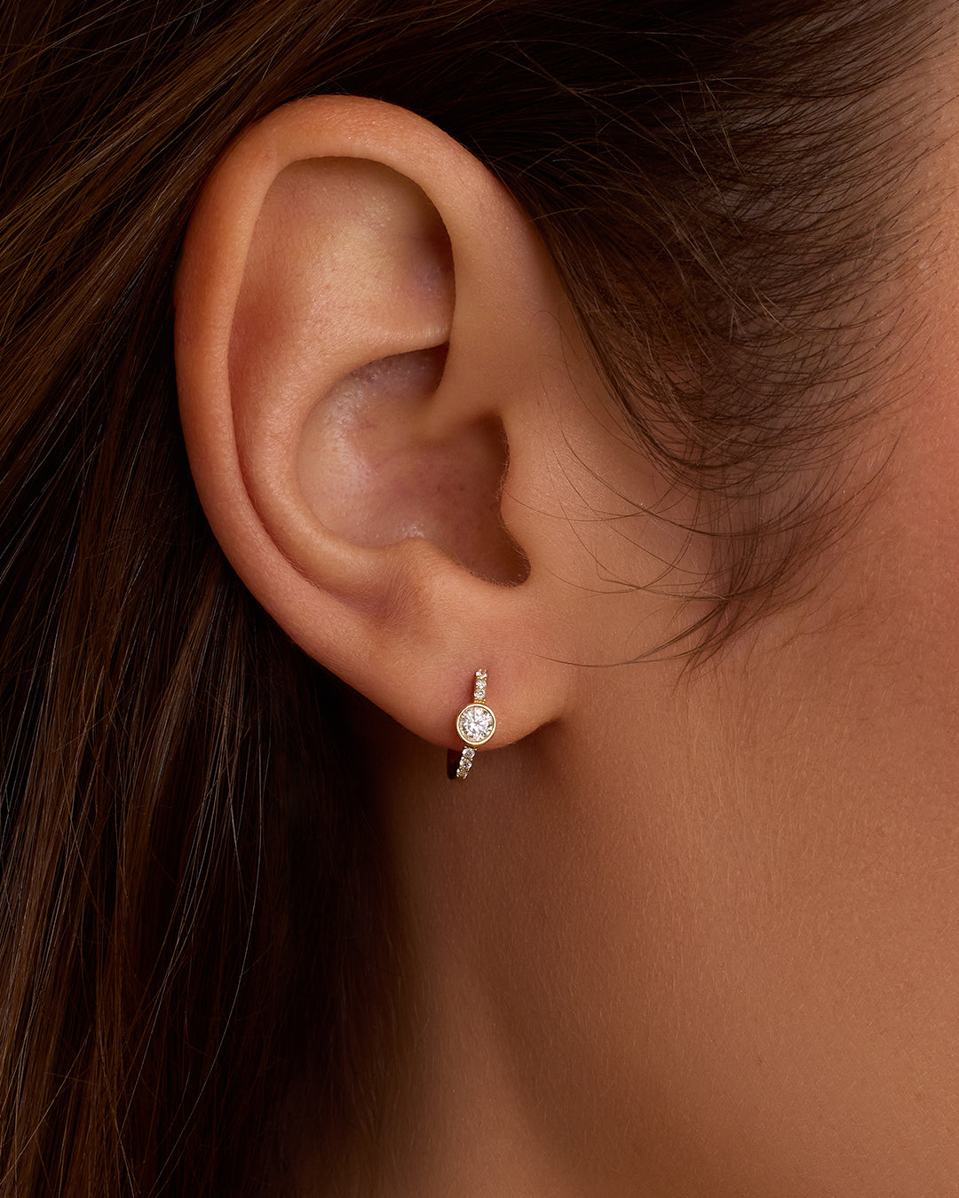 Lab Grown Diamond Circle Huggie Earrings for Women - Elegant & Hypoallergenic Hoop Earrings for Everyday Wear & Special Occasions