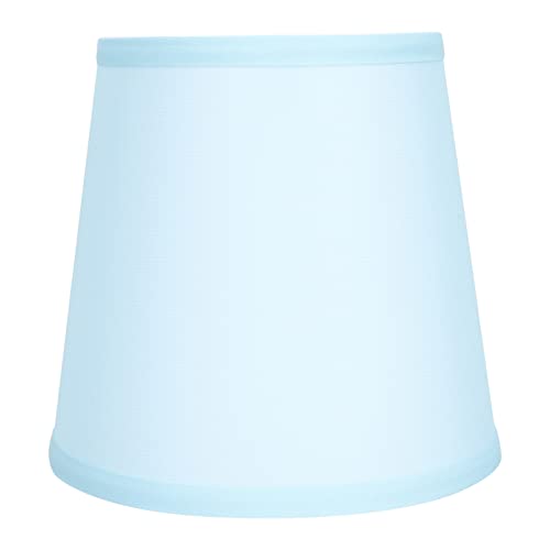 Minkissy Barrel Fabric Lamp Shade - Small Table & Floor Light Cover, E14 Pendant Chandelier Lampshade in Sky Blue - Perfect for Bedroom, Living Room & Office Decor
