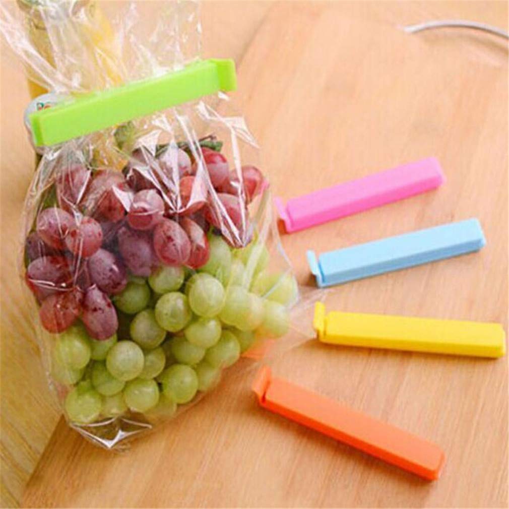 6-Pack Reusable Food Storage Bag Clips - Airtight Snap Closure Chip Bag Sealer for Kitchen, Snacks, Bread, Cereal & More - Keep Food Fresh & Organized