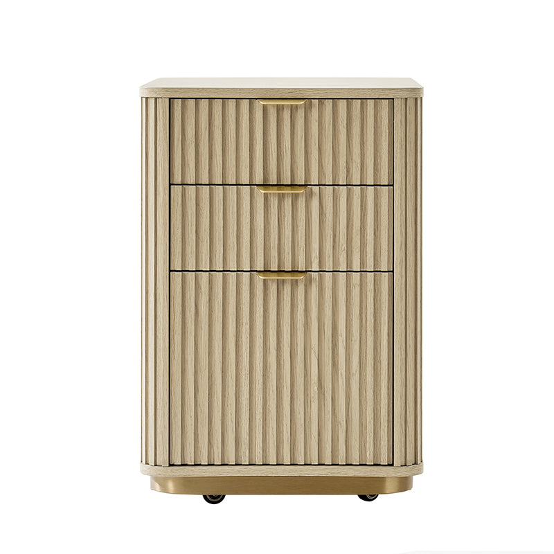 Modern Fluted Cabinet with Drawers & A4 File Storage - Stylish Home Office Furniture for Document Organization & Storage