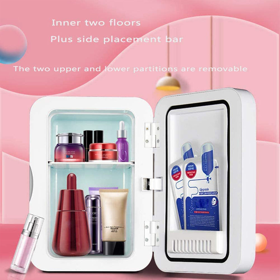 Mini Makeup Fridge - Portable Cosmetic Refrigerator & Warmer for Skincare, Perfume & Beauty Products | Perfect for Bedroom, Vanity & Travel Use
