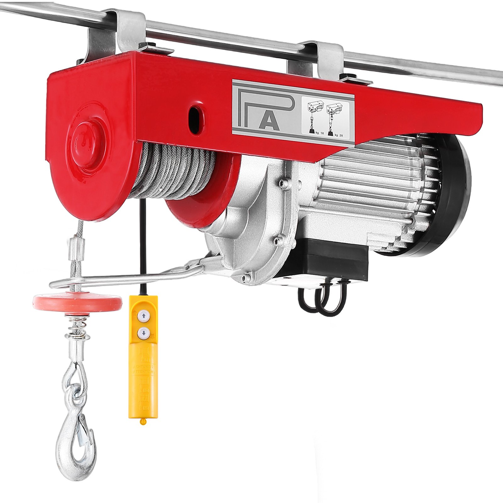 VEVOR 440LBS Electric Hoist Lift - 200KG Overhead Crane with Remote Control, 110V Power for Garage, Auto Shop & Warehouse (Heavy Duty Lifting for Vehicles, Equipment & Construction Materials)
