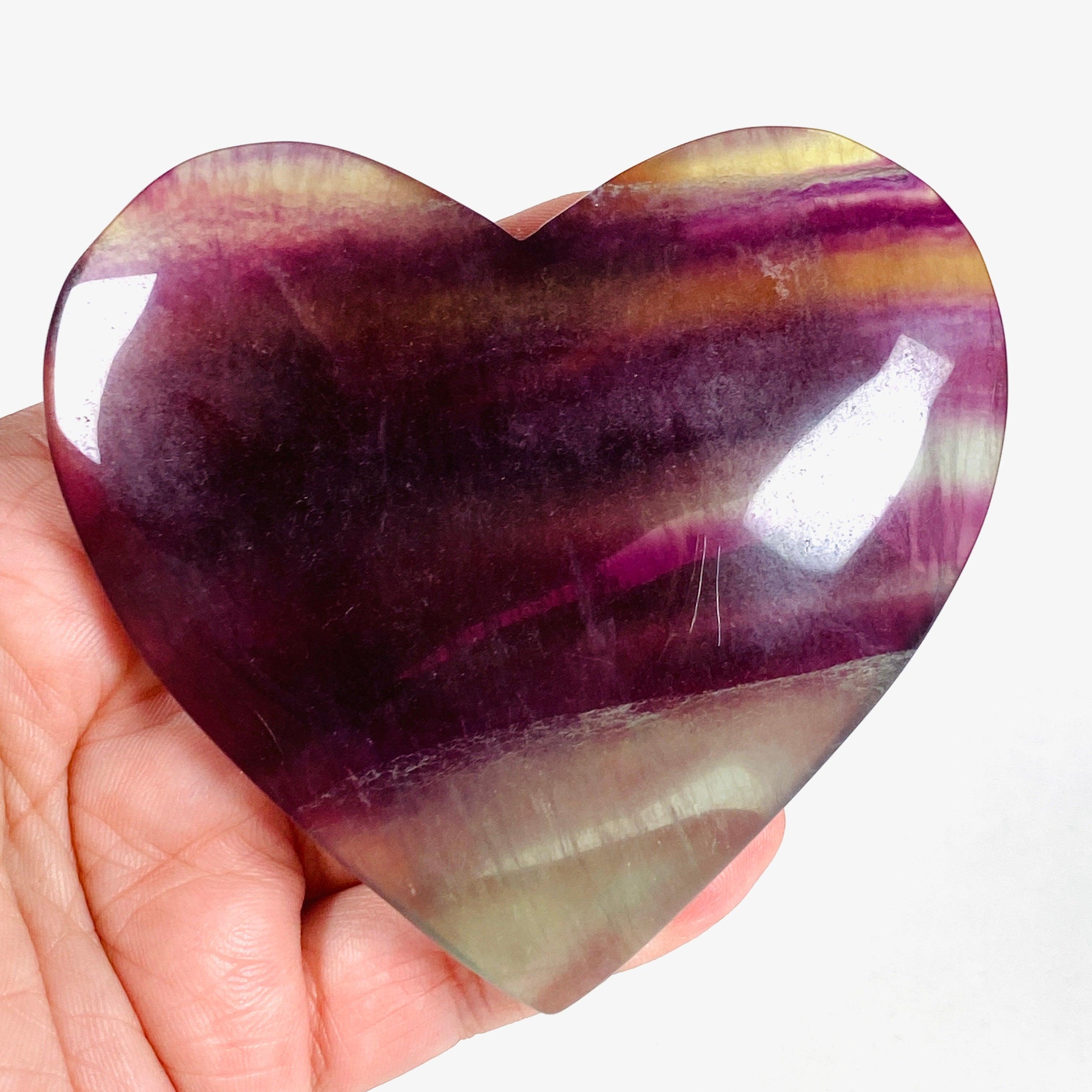 Rainbow Fluorite Heart Pendant - RFH 02 - Natural Crystal Jewelry for Healing, Meditation & Spiritual Energy - Perfect for Reiki Practitioners & Crystal Collectors