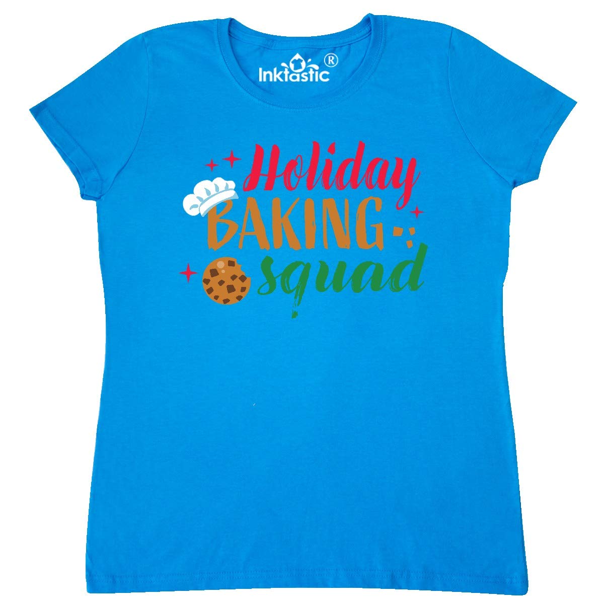Inktastic Christmas Holiday Baking Squad Women's T-Shirt - Funny Festive Baking Crew Tee for Women - Perfect for Holiday Parties, Family Gatherings & Baking Enthusiasts