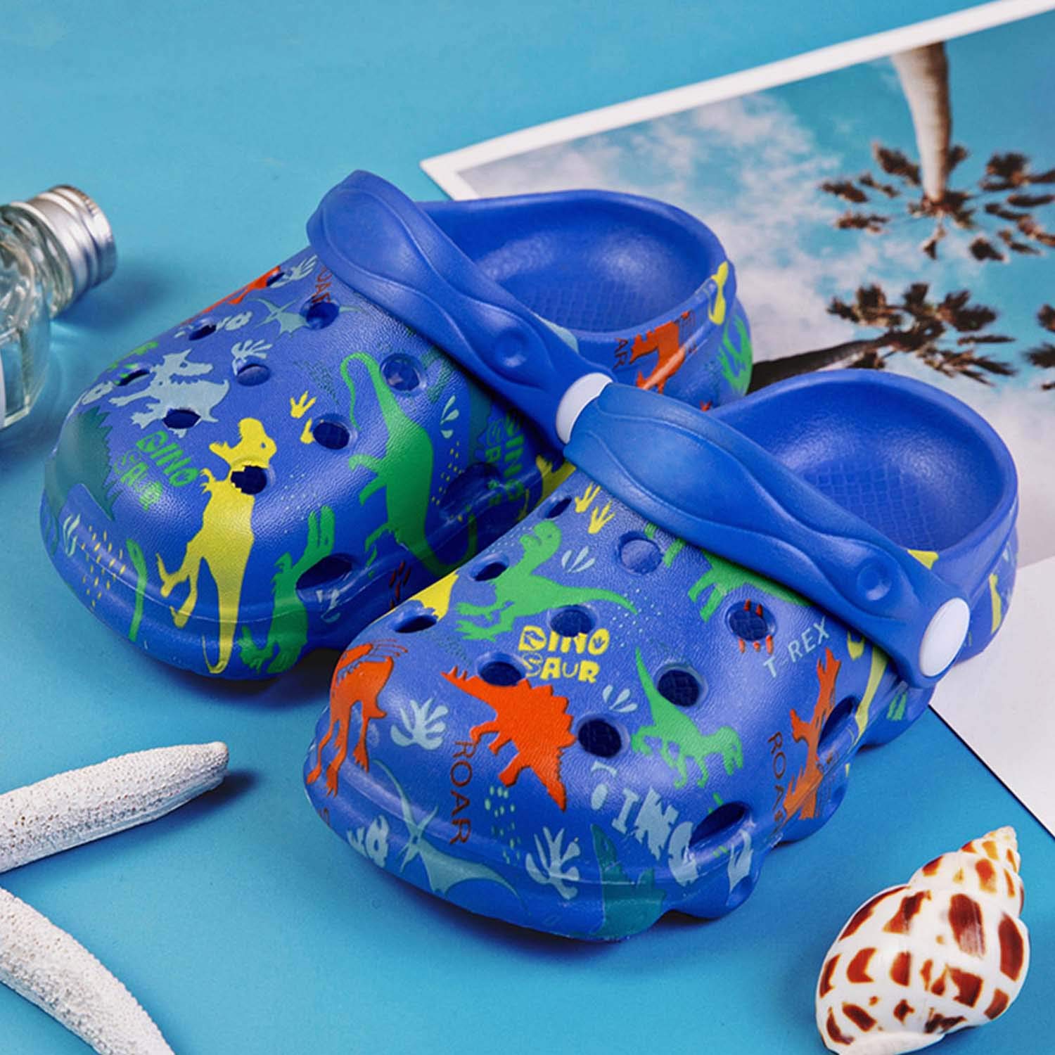 **Kids Garden Clogs Slip-On Shoes for Boys & Girls - Cute Cartoon Waterproof Shower Sandals - Perfect for Beach, Pool & Outdoor Play**