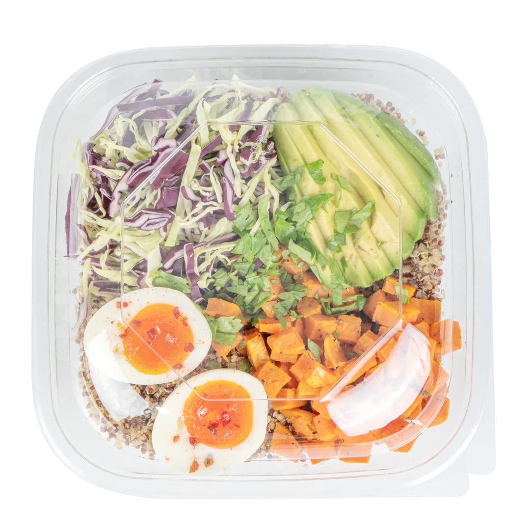 Restaurantware Thermo Tek 25.4oz Clear Plastic Salad Bowls with Lids - 100-Pack Freezable, Anti-Fog Disposable Food Containers for Takeout, Meal Prep & Catering | Perfect for Salads, Soups, Noodles & Party Serving