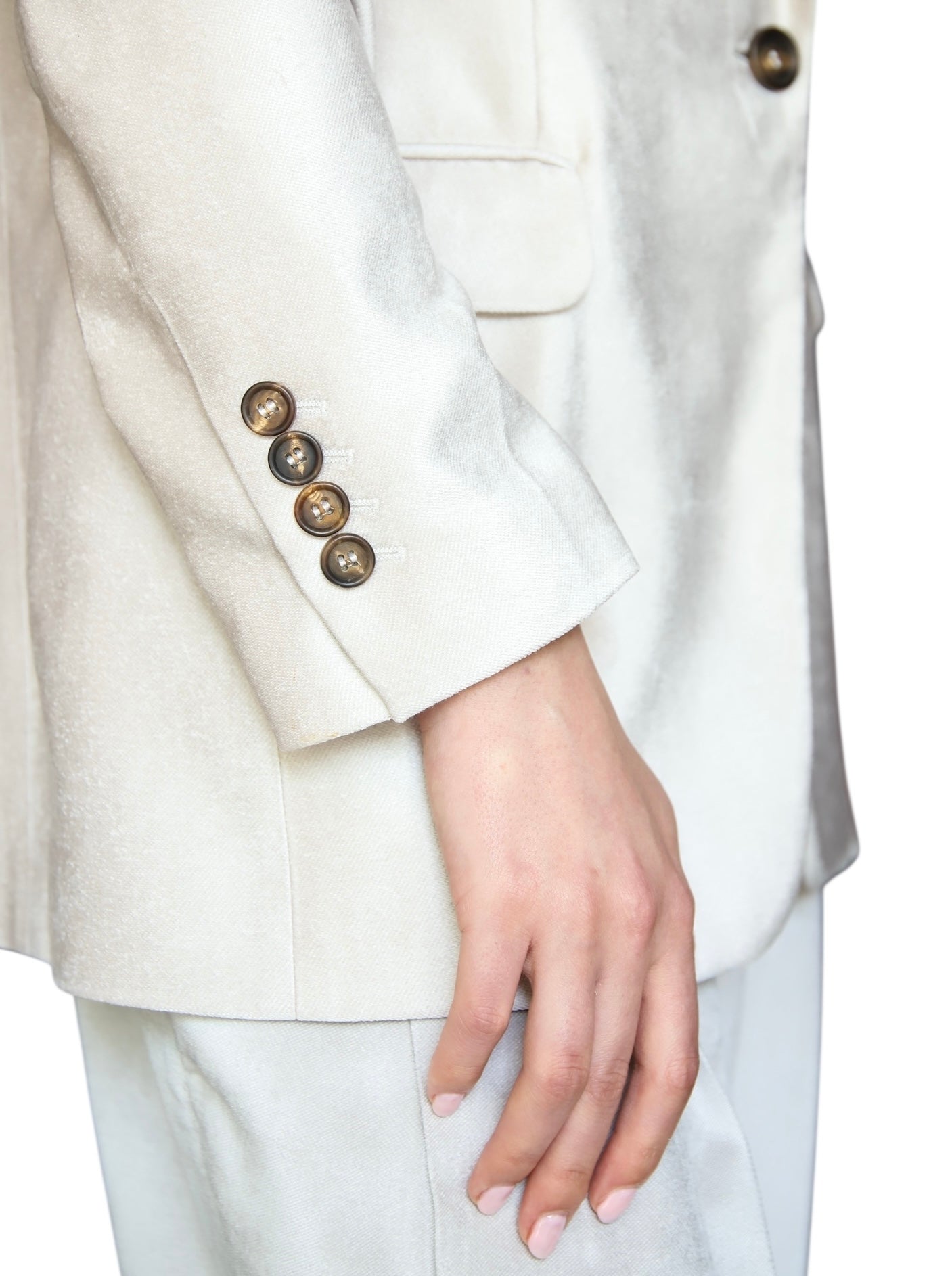 Brunello Cucinelli Women's Blush Beige Velvet Blazer Jacket - Italian Size 44 / US 8 - Elegant Evening Wear for Weddings & Special Occasions