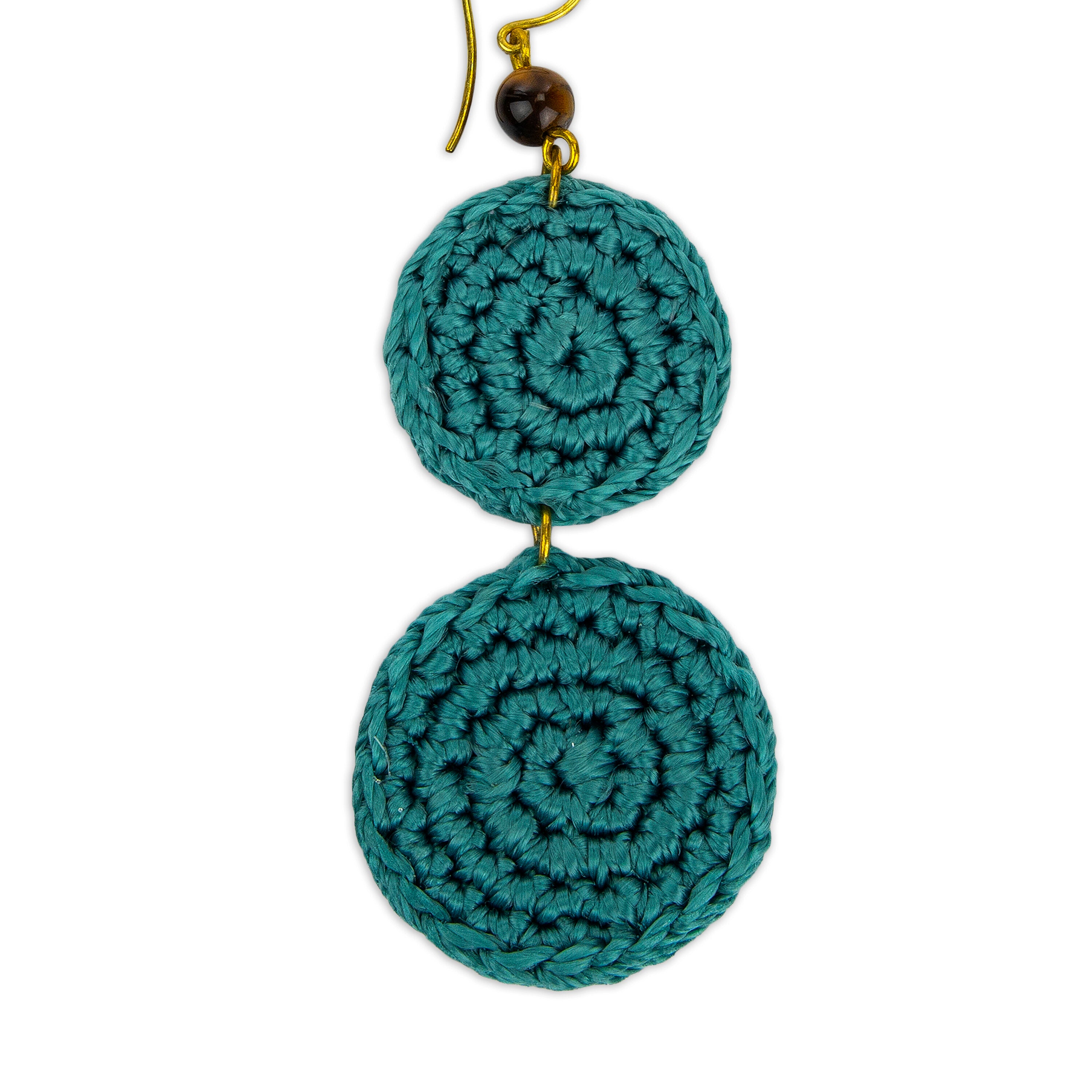 Elegant Jasper Double Disc Earrings for Women - Boho Chic Dangle Jewelry for Casual & Party Wear