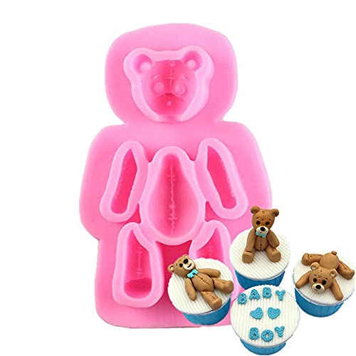 Premium Silicone Bear Cake Mold - Chocolate, Candy, Cookie & Fondant Baking Decorations - Non-Stick, Reusable & BPA-Free - Perfect for Birthday Cakes, Cupcakes, DIY Desserts & Party Treats (Random Color)