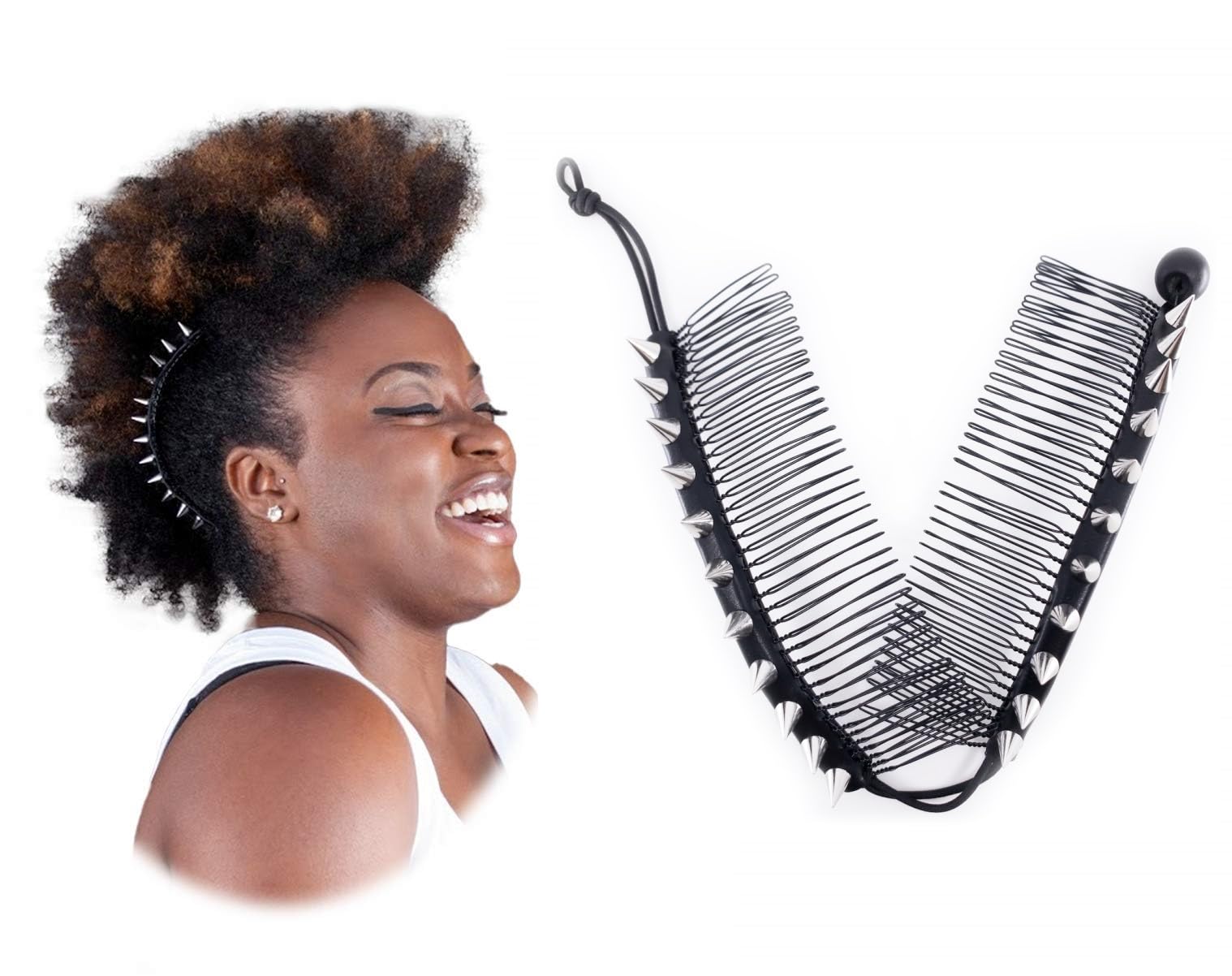 Stretchy Banana Hair Clips for Women - Silver Vintage Hair Clincher Comb Tool for Thick, Thin & Curly Hair - Elastic Double Comb Hair Clip for Girls & Women (Large) - Perfect for Updos, Ponytails & Everyday Styling