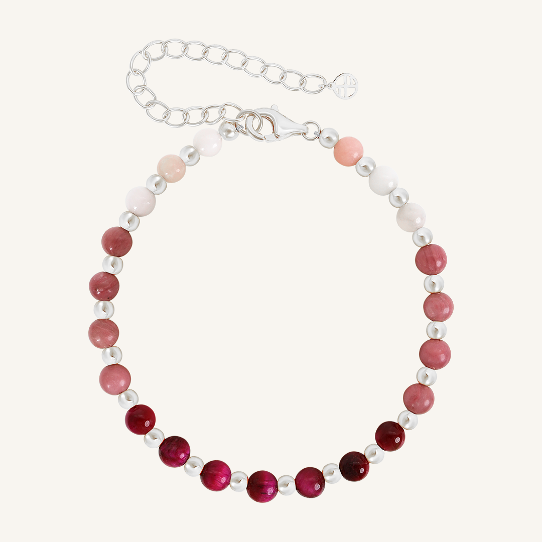 Rhodonite Ombre Healing Stone Bracelet for Women - Stress Relief & Emotional Balance - Perfect for Meditation, Yoga & Daily Wear