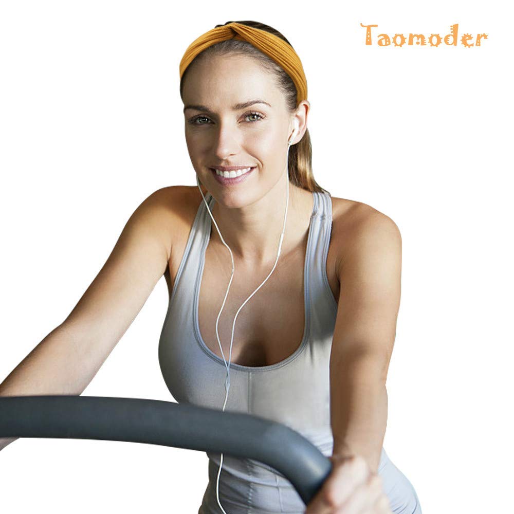 Taomoder 10-Pack Boho Turban Headbands for Women - Fashion Hairbands with Wave, Stripe, Floral & Leopard Prints - Perfect for Workouts, Yoga, Running & Everyday Style