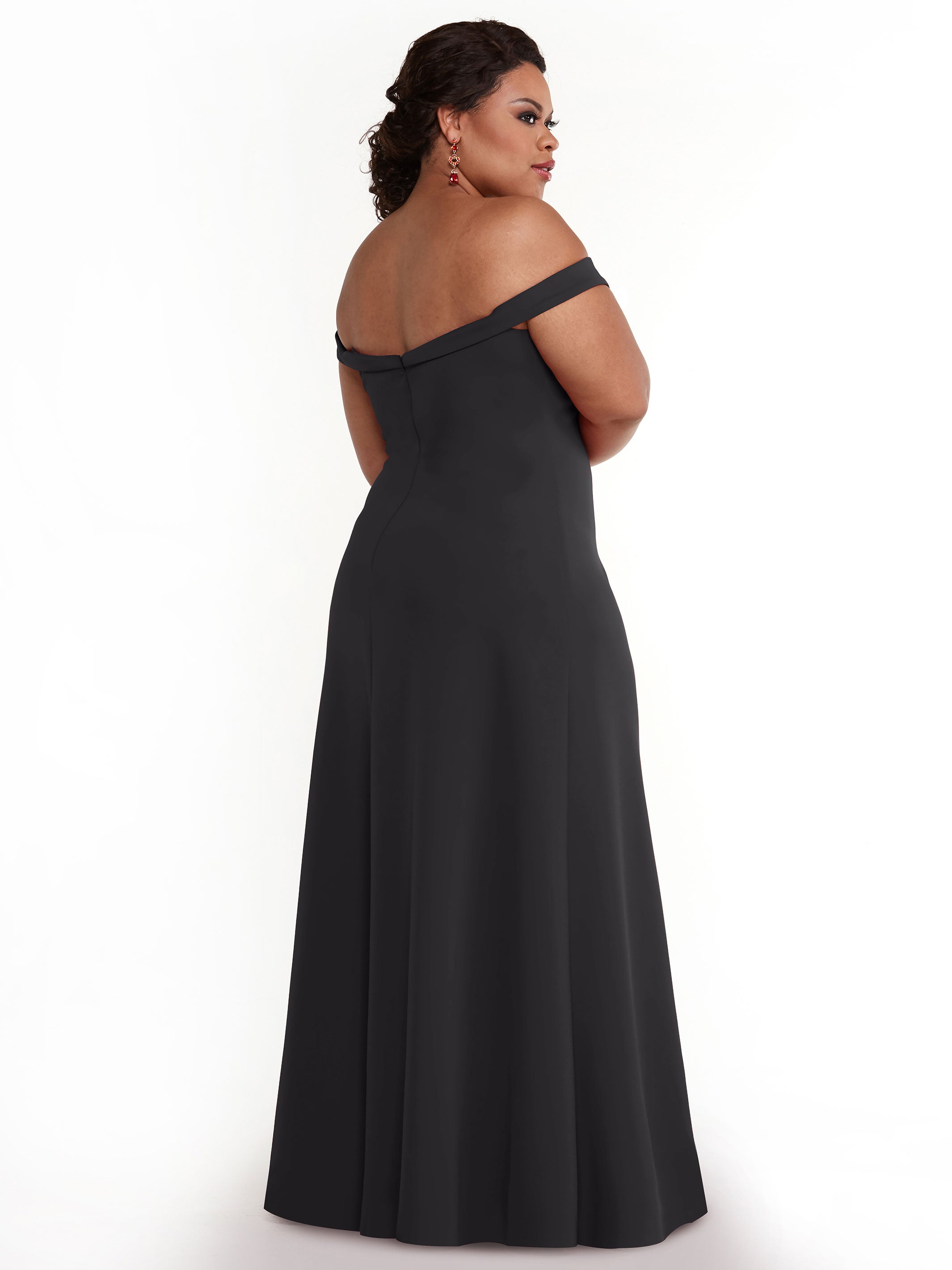 Elegant Off-The-Shoulder Double Knit A-Line Bridesmaid Dress 83050 - Perfect for Weddings, Formal Events & Special Occasions