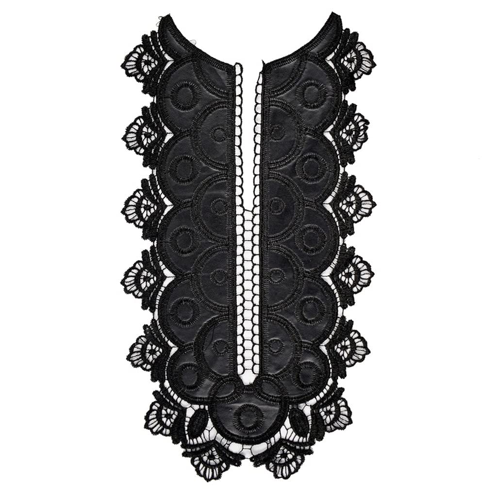 UXZDX Elegant PU Flower Floral Embroidered Lace Neckline Collar Trim - DIY Dress Sewing Supplies & Craft Accessories for Wedding, Party, Costume Design and Home Decor