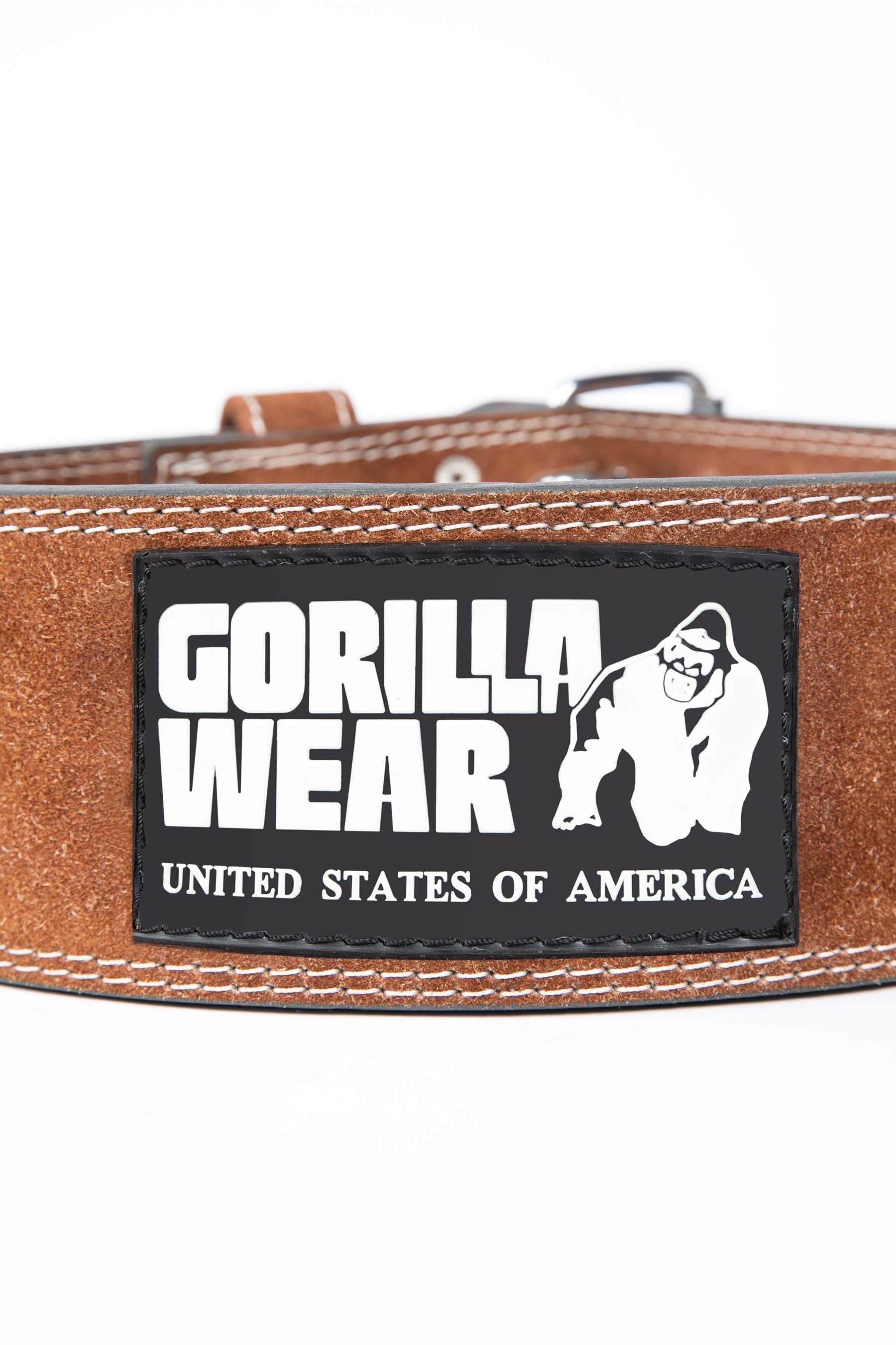 Premium GW 4-Inch Genuine Leather Weightlifting Belt - Brown | Heavy Duty Gym Belt for Powerlifting, CrossFit & Strength Training