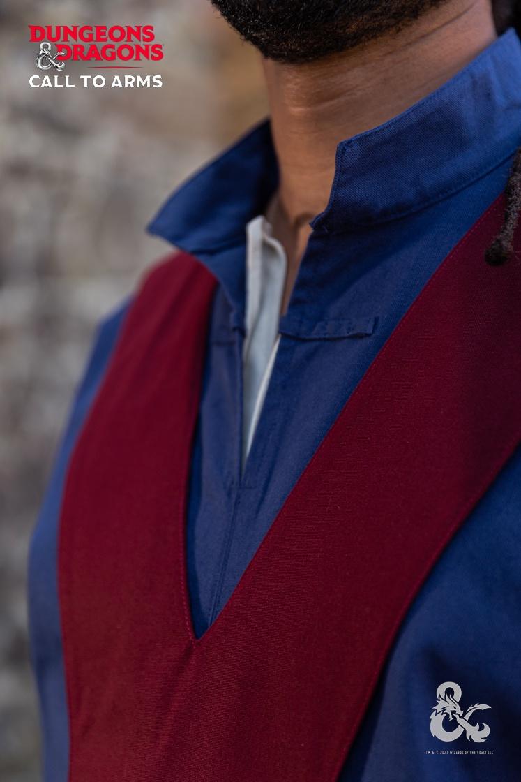 Dungeons & Dragons Wizard Robe - Dark Blue & Burgundy Costume for Cosplay, LARP & Fantasy Role-Playing Games