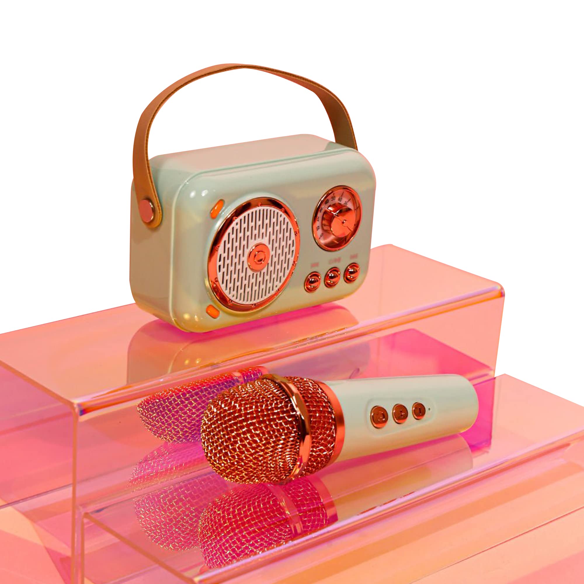 Multitasky Bluetooth Karaoke Machine with Wireless Microphone - Portable Home Party Speaker for Adults & Kids - Perfect for Birthday Celebrations, Family Gatherings and Indoor Entertainment (Blue)