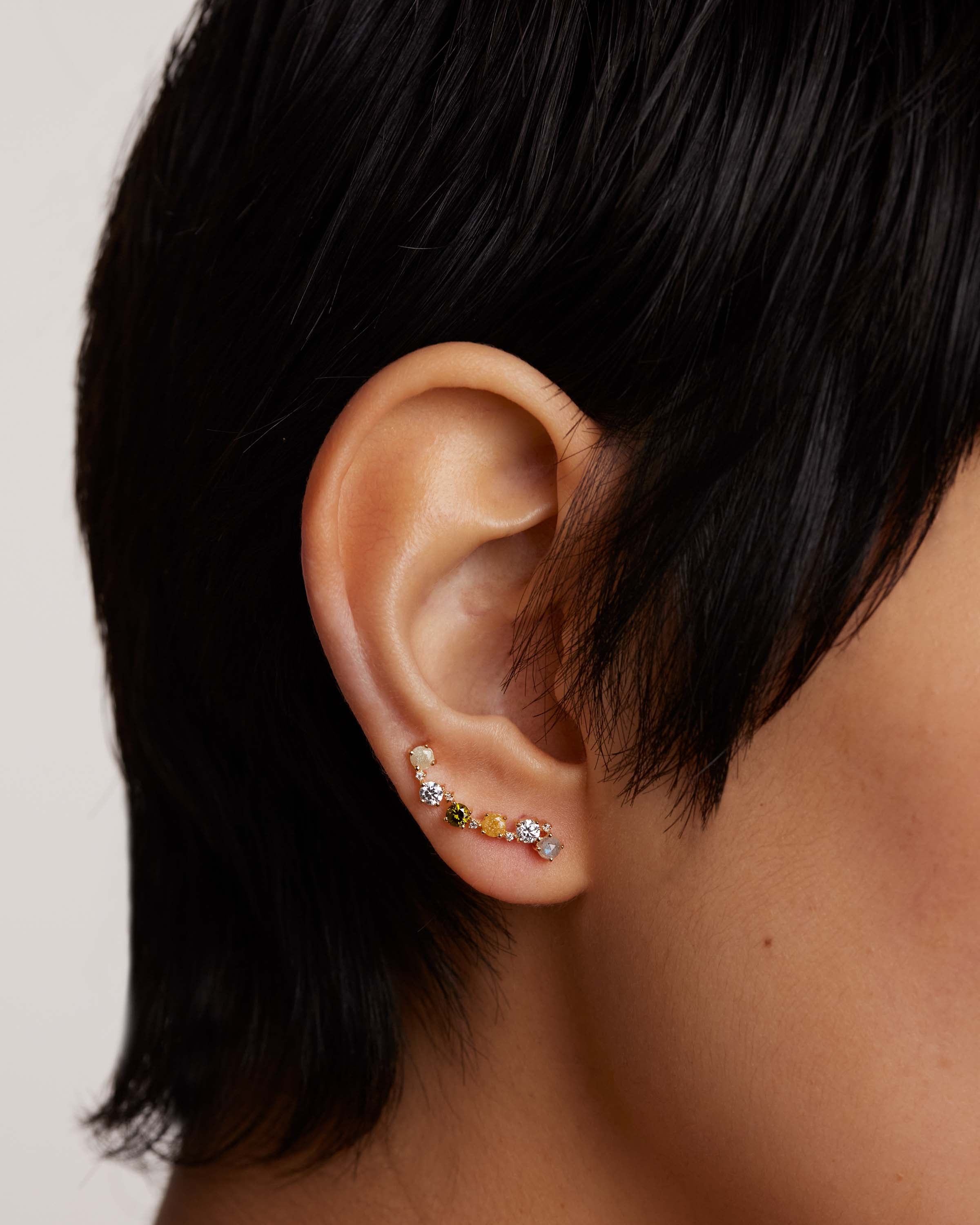 April Climbing Earrings - Dainty Gold Hoop Earrings for Women, Trendy Minimalist Jewelry for Everyday Wear | Perfect for Hiking, Travel & Outdoor Adventures