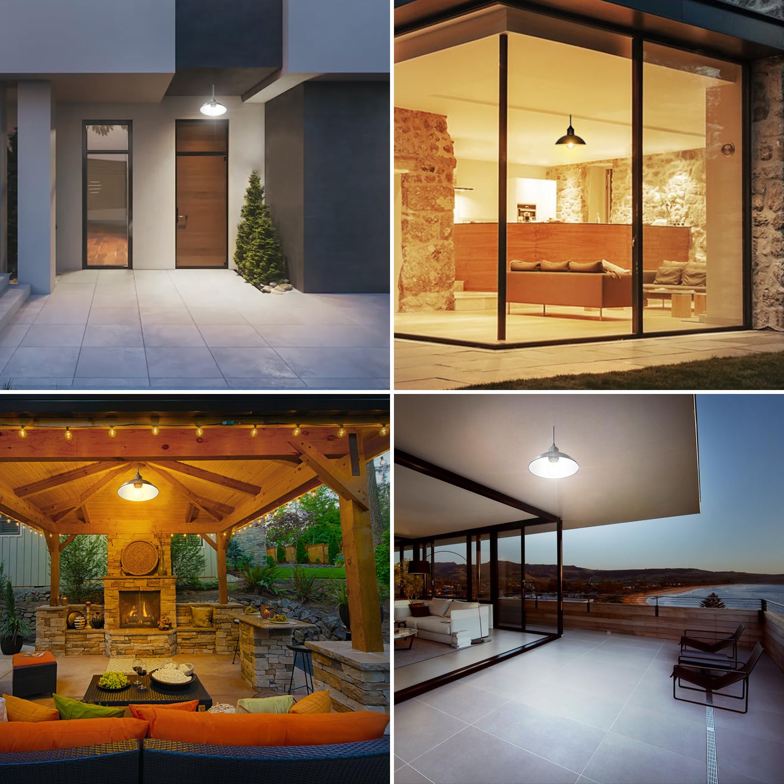 Intelamp Solar Pendant Lights Outdoor - Dimmable Solar Powered Hanging Lights with 16.4FT Cable & Remote Control - Perfect for Yard, Porch, Garage, Shed & Indoor Decor