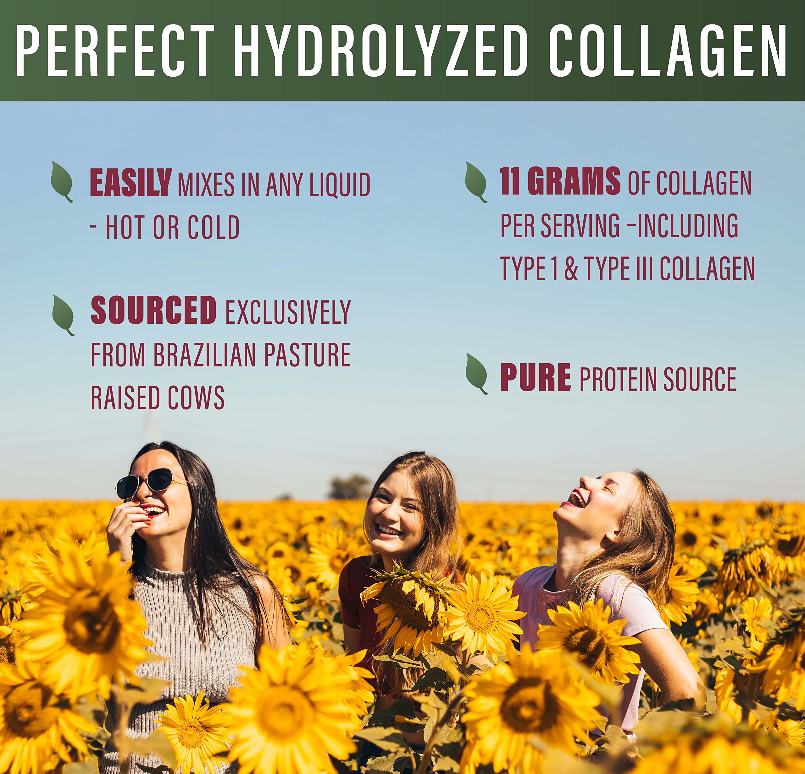 Unflavored Hydrolyzed Collagen Peptides Powder - Grass Fed, Easy Absorption - 660g for Men & Women - Mixes in Hot/Cold Drinks - Supports Skin, Hair & Joint Health - Perfect for Smoothies, Coffee & Baking
