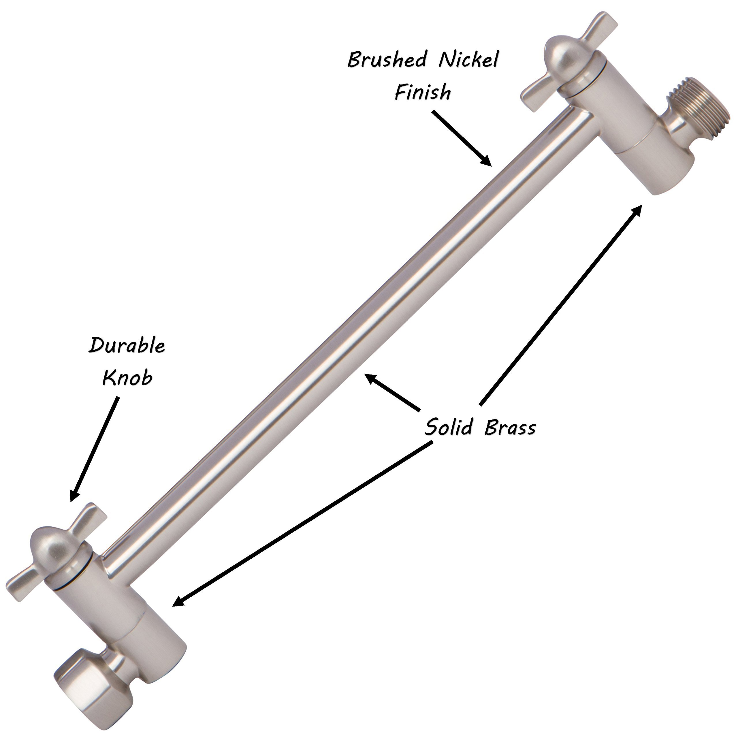 9 Inch High Flow Rainfall Shower Head with Water Filter & Adjustable Extension Arm - Removes Chlorine, 2.5 GPM Brushed Nickel - Perfect for Spa-Like Bathroom Experience & Hard Water Areas