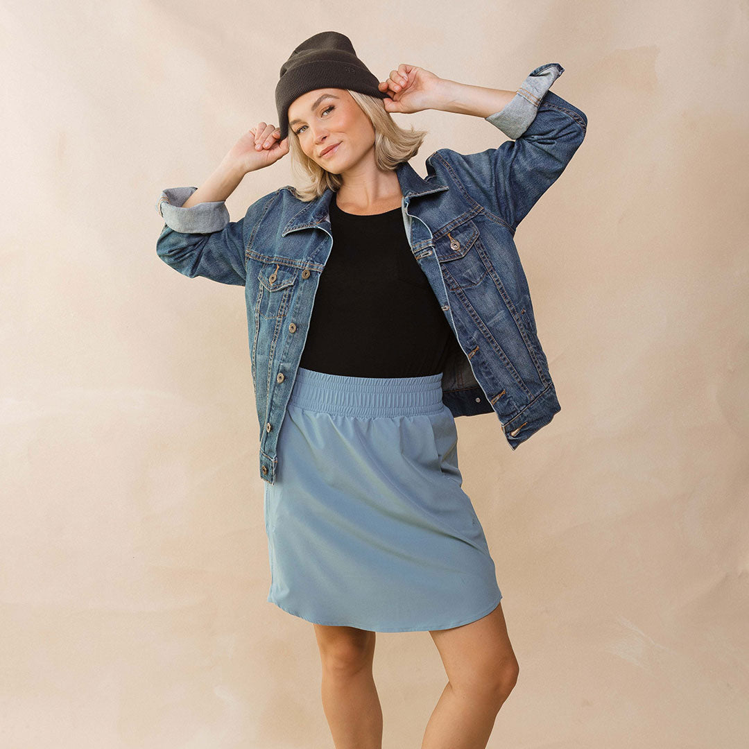 Club Skirt for Women - Dusk Blue A-Line Mini Skirt | Party, Night Out, Casual Wear