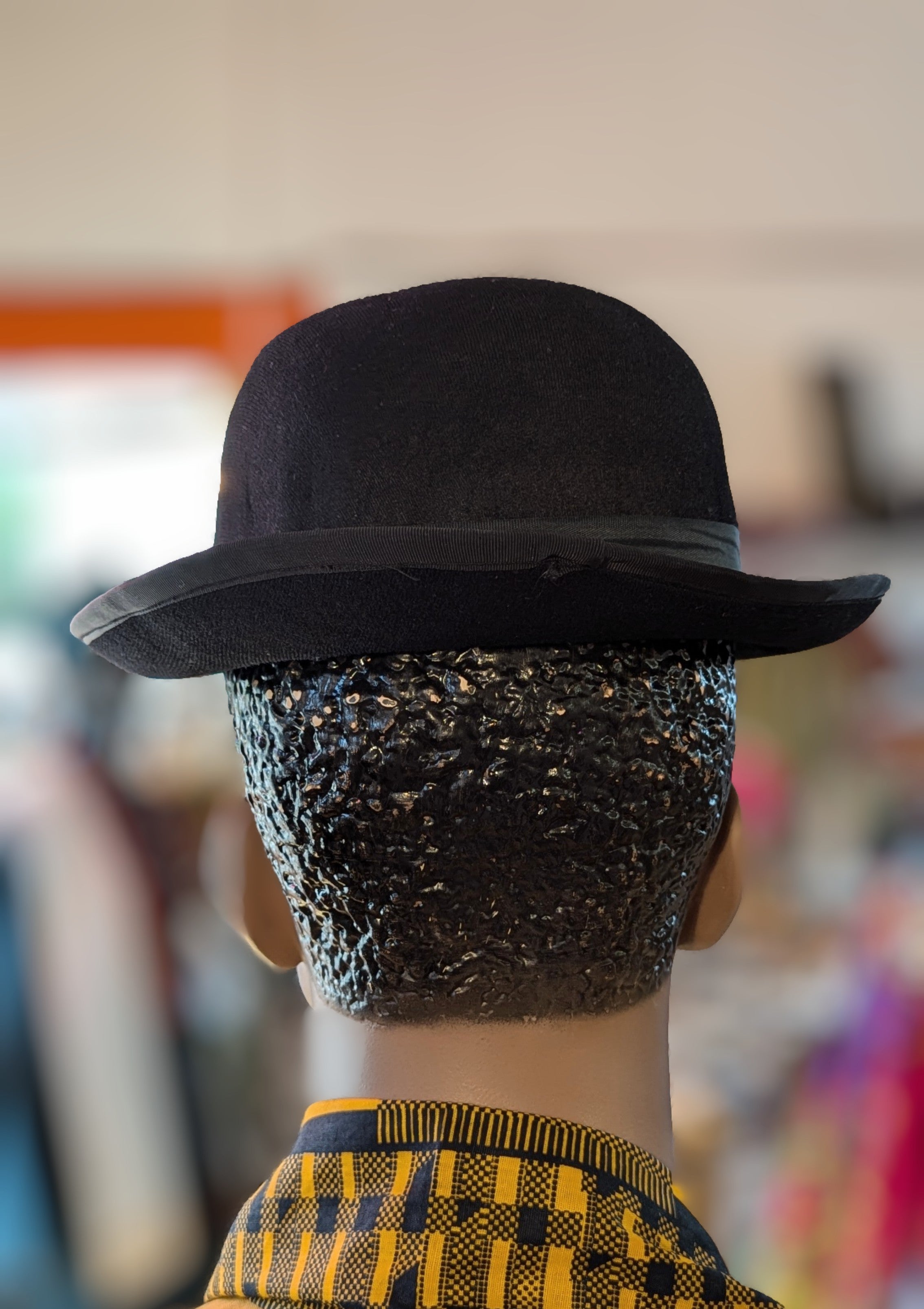 Stylish Black Obasi Top Hat by Dupsie - DPATH234 - Perfect for Cosplay, Steampunk, and Formal Events
