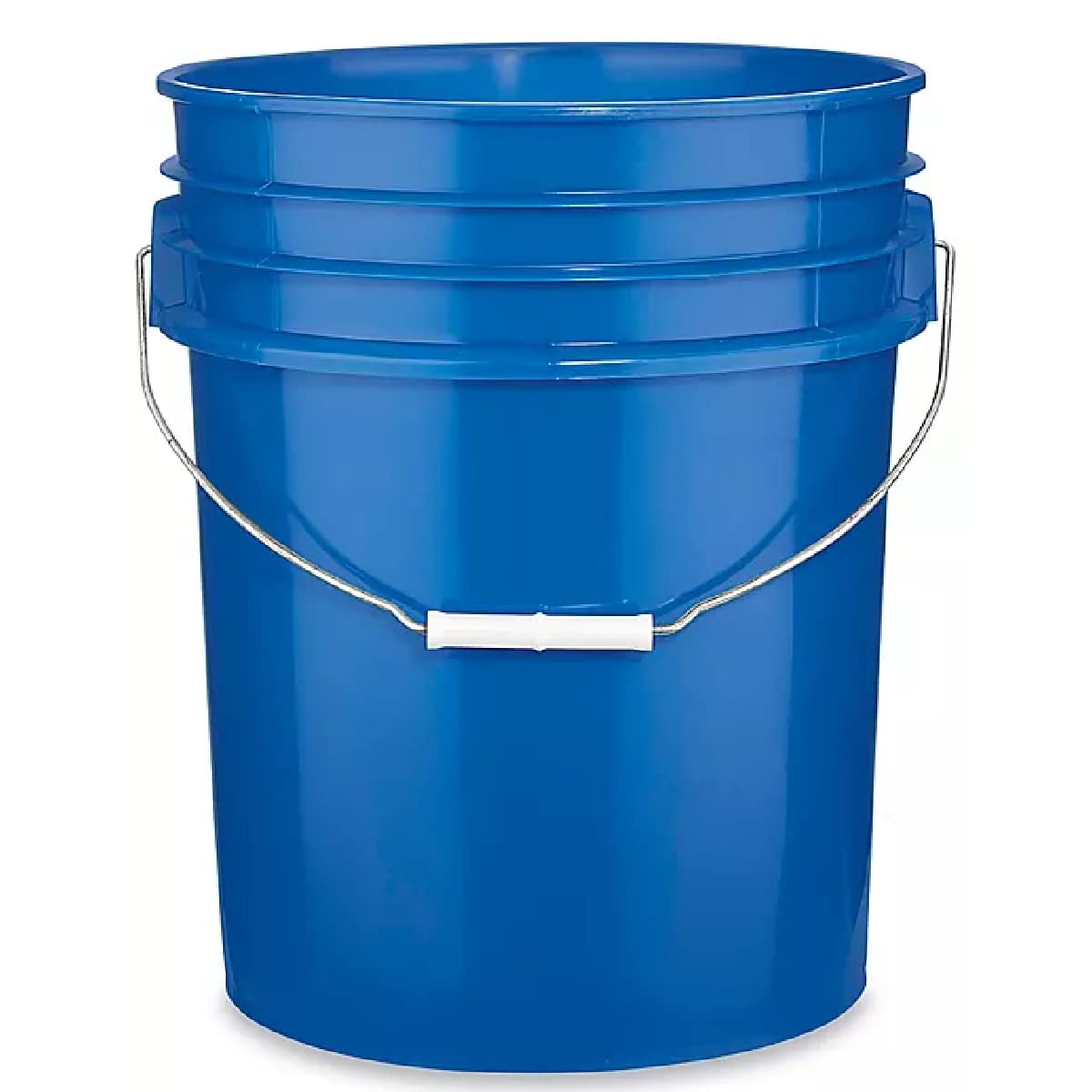 5 Gallon Heavy Duty Plastic Buckets with Metal Handle - Blue (Pack of 6) | 90 Mil Thick Food Grade & All-Purpose Storage Containers | Stackable, Nestable Empty Pails for Home, Garage, Farm & Industrial Use | Lids Sold Separately
