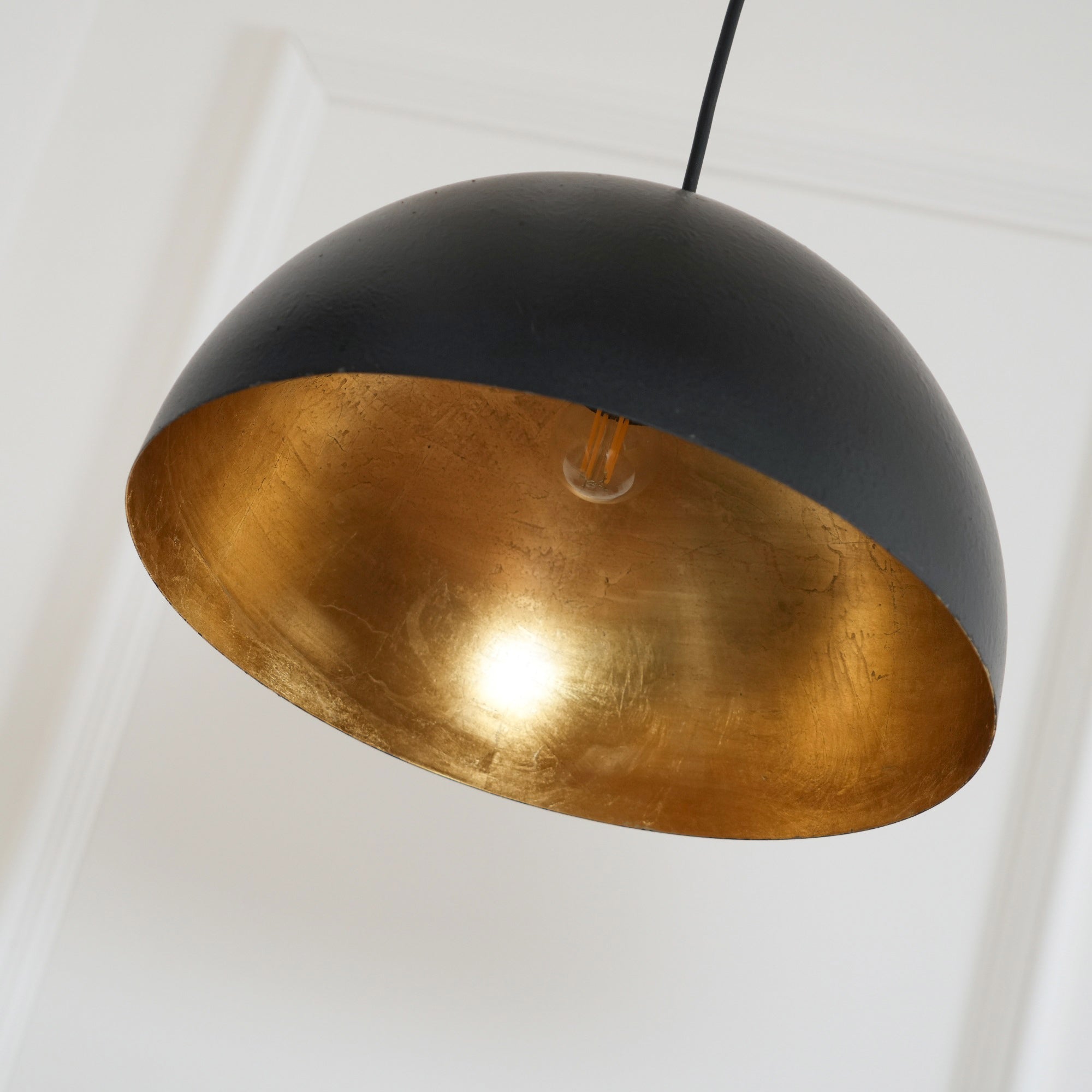 Marlow Dome Pendant Light - Modern Glass Ceiling Lamp for Dining Room, Kitchen Island & Bedroom Lighting - Elegant Hanging Fixture with Warm White Glow
