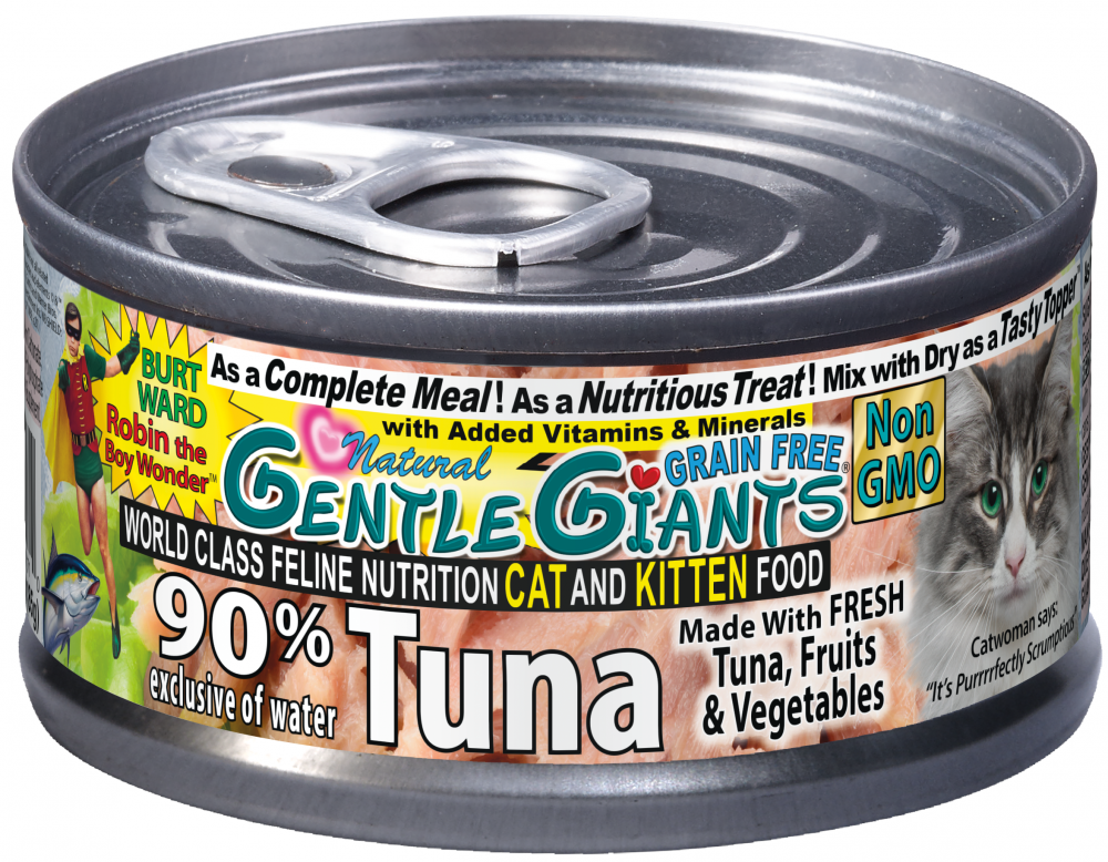 Gentle Giants Natural Non-GMO Tuna Cat & Kitten Canned Food - High Protein Wet Cat Food for All Life Stages - Perfect for Mealtime, Travel & Treats