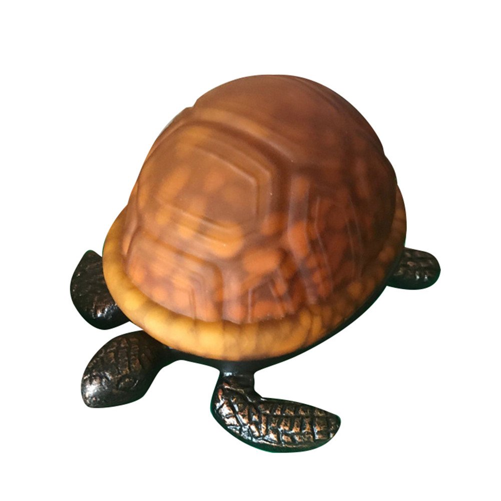 Turtle Shaped Table Lamp - Decorative Brown Night Light for Bedroom, Study & Restaurant | Cozy Ambient Lighting for Home & Office Decor