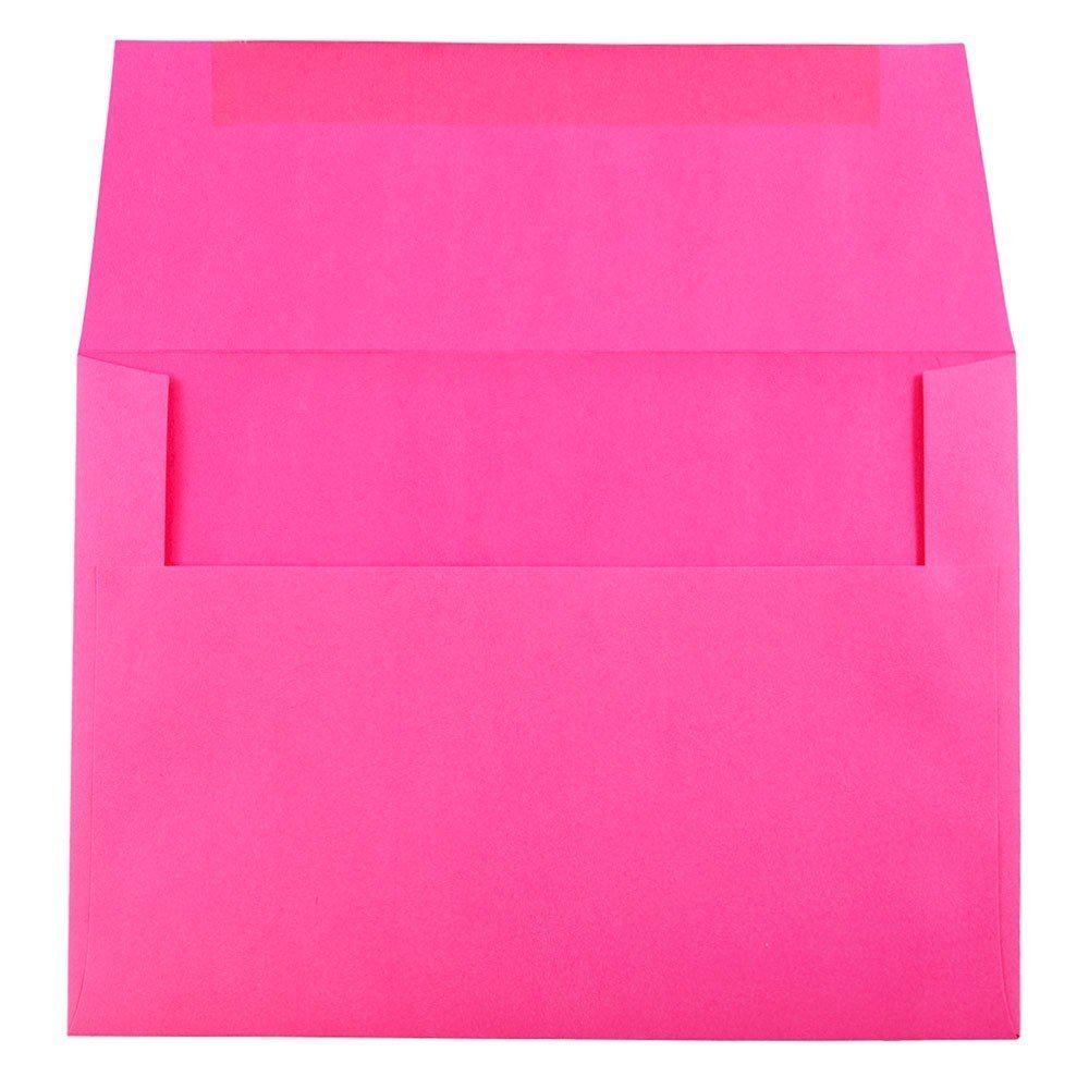 JAM PAPER A7 Fuchsia Invitation Envelopes - 50 Pack for Weddings & Events