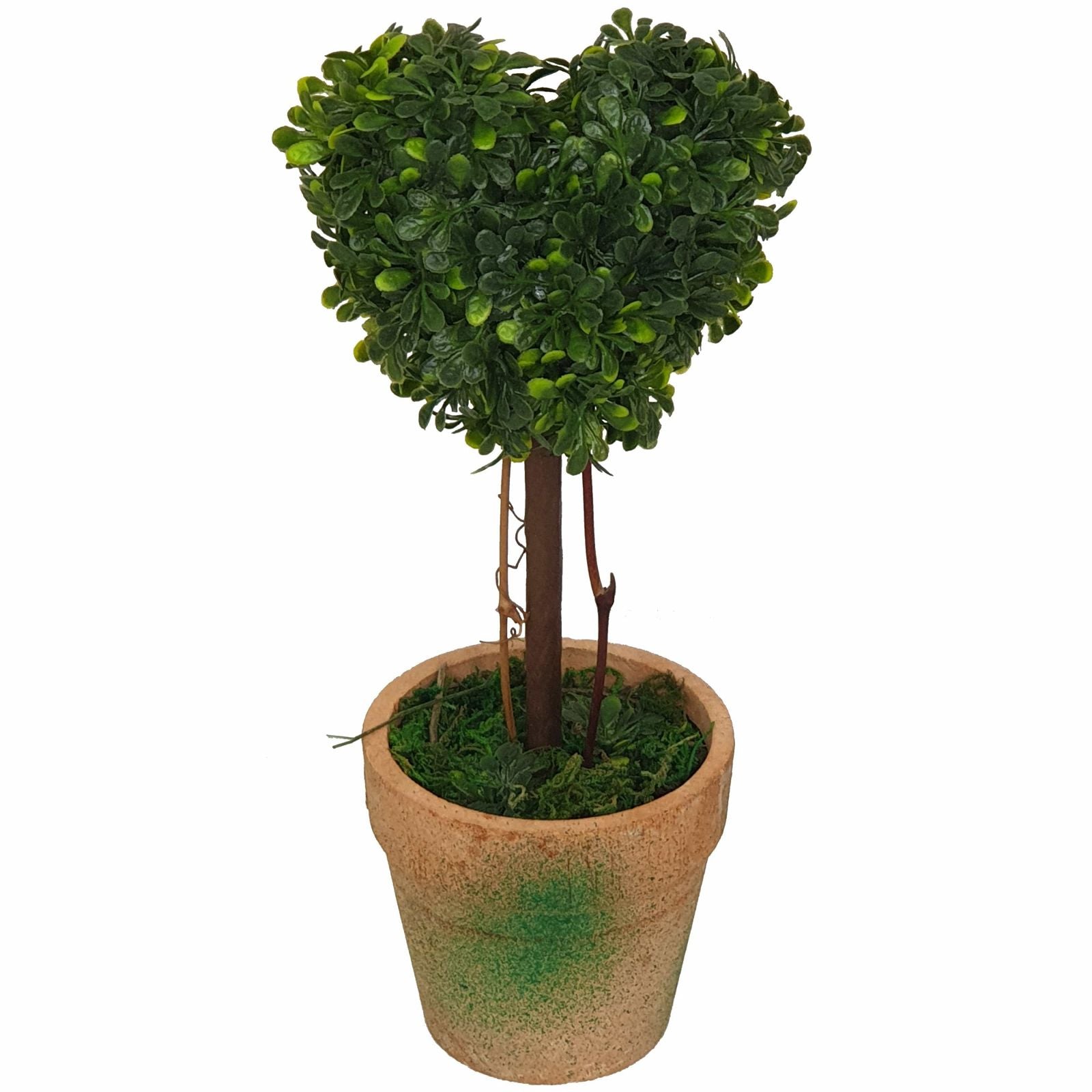 21cm Artificial Topiary Heart Plant in Terracotta Look Pot - Perfect for Home Decor, Wedding Centerpieces & Office Greenery - by Criterion