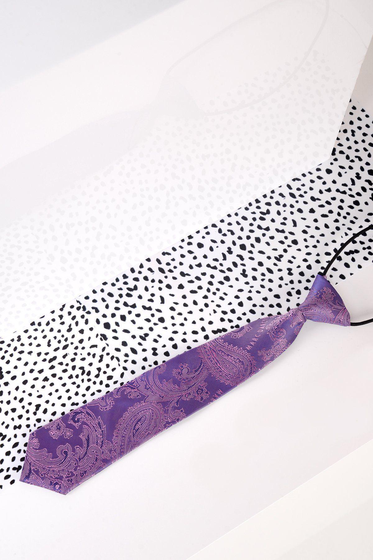 Kids' Purple Paisley Print Tie - Stylish Bow Tie for Boys & Girls - Perfect for Weddings, Parties & School Events