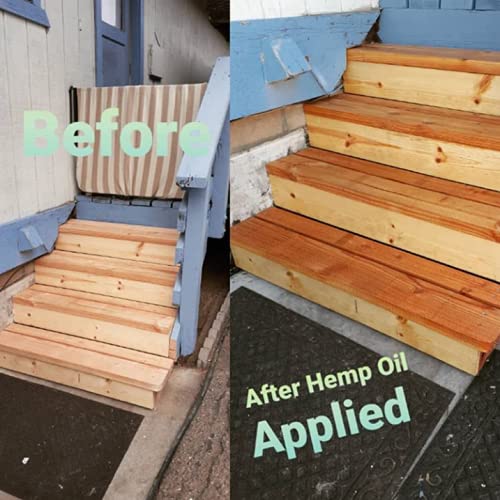 8oz Hemp Seed Oil Wood Sealer & Protector - Natural Finish for Painted & Unfinished Furniture - Indoor & Outdoor Use - Safe, Non-Toxic Formula - 1 Pack - Perfect for Tables, Chairs, Cabinets & Wooden Decks