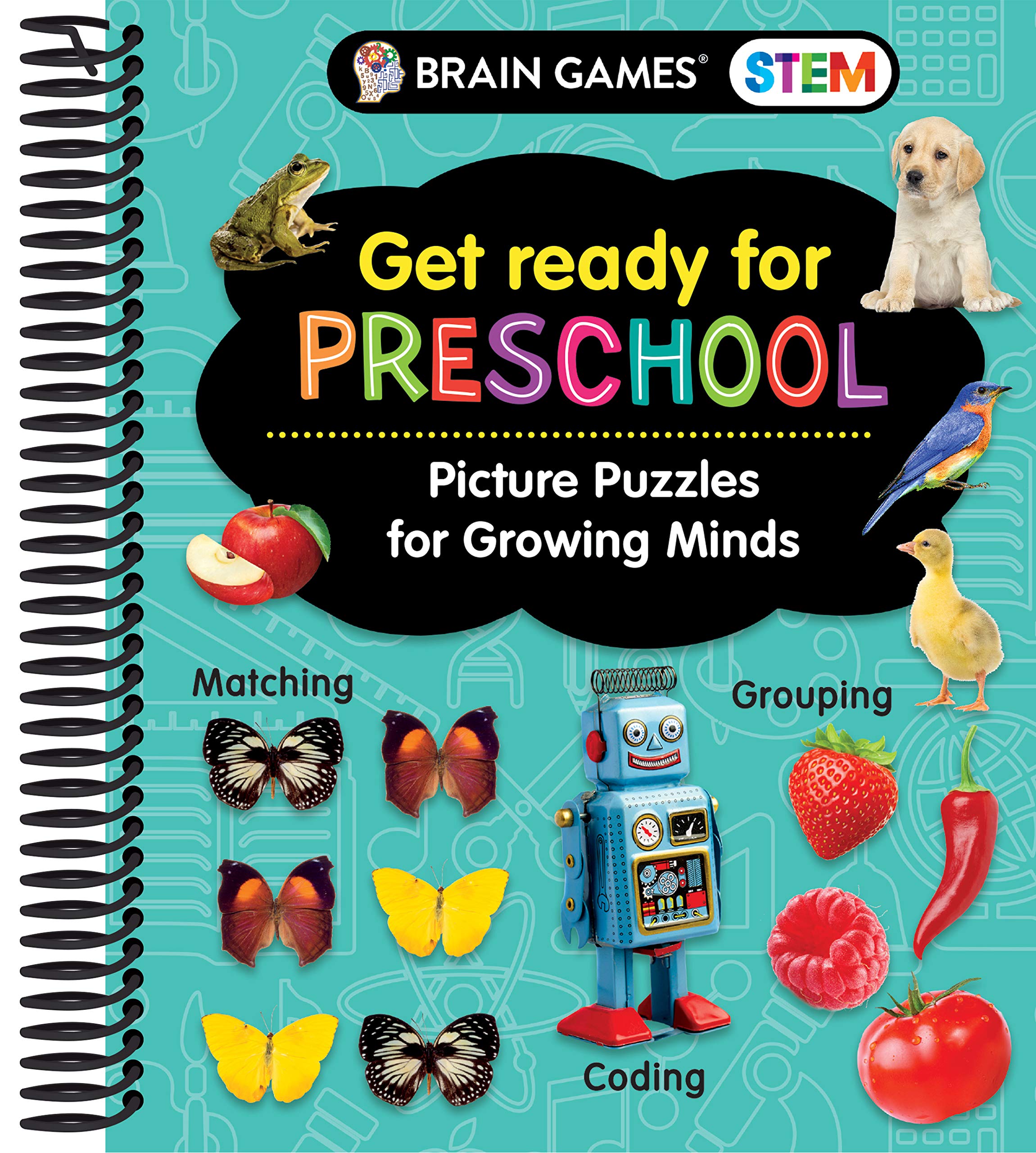 Brain Games STEM Preschool Workbook - Picture Puzzles for Growing Minds | Early Learning Activities for Kids Ages 3-5 | Perfect for Homeschool & Classroom Use