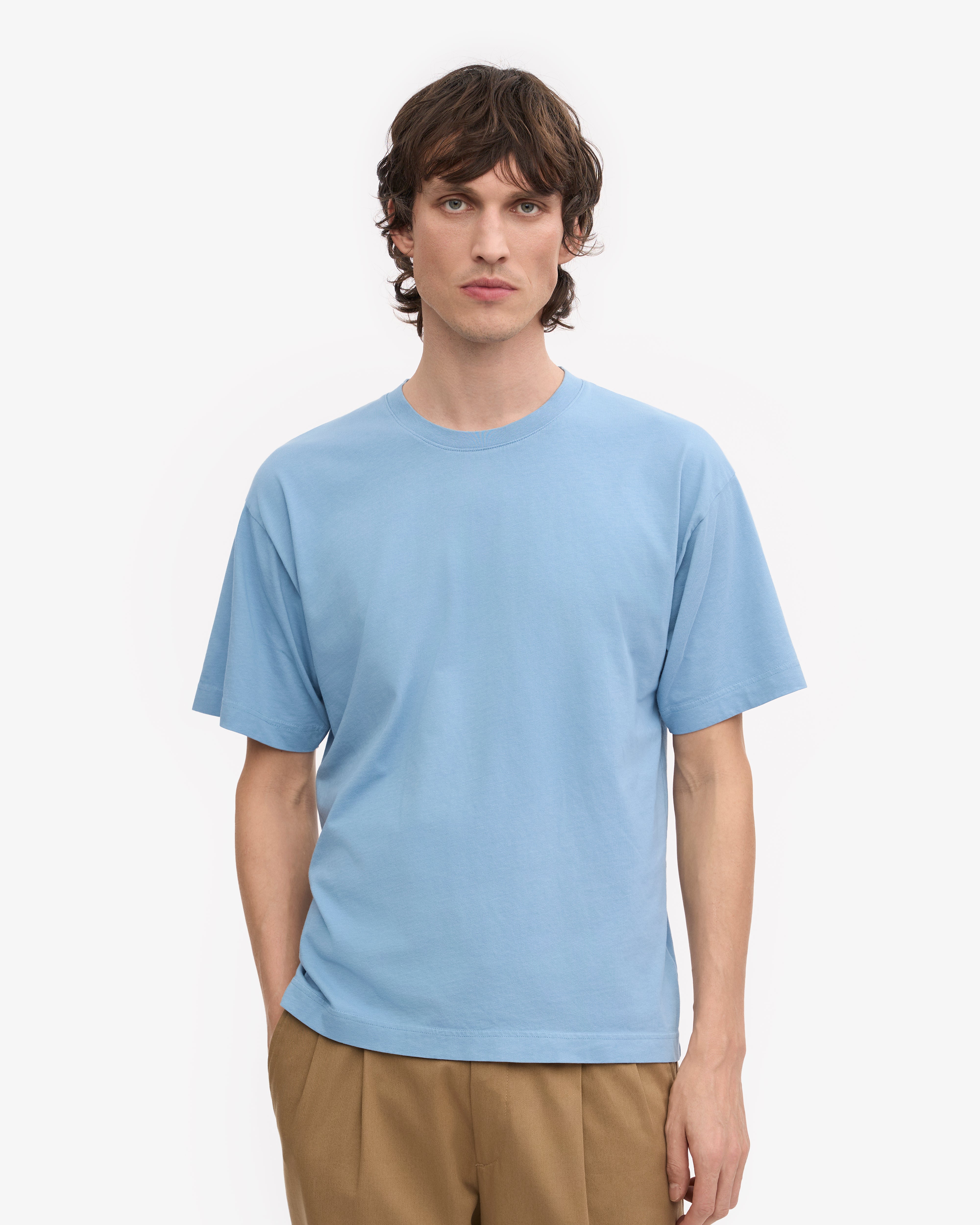 Oversized Organic Cotton T-Shirt for Women - Soft & Comfortable Seaside Blue Tee - Perfect for Casual Wear, Beach Outings & Relaxing Weekends