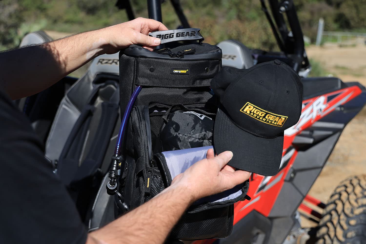 Nelson-Rigg USA Universal UTV Center Storage Bag with Dual Bladder Hydration - Waterproof ATV Accessories for Off-Road Adventures, Hunting & Camping Gear
