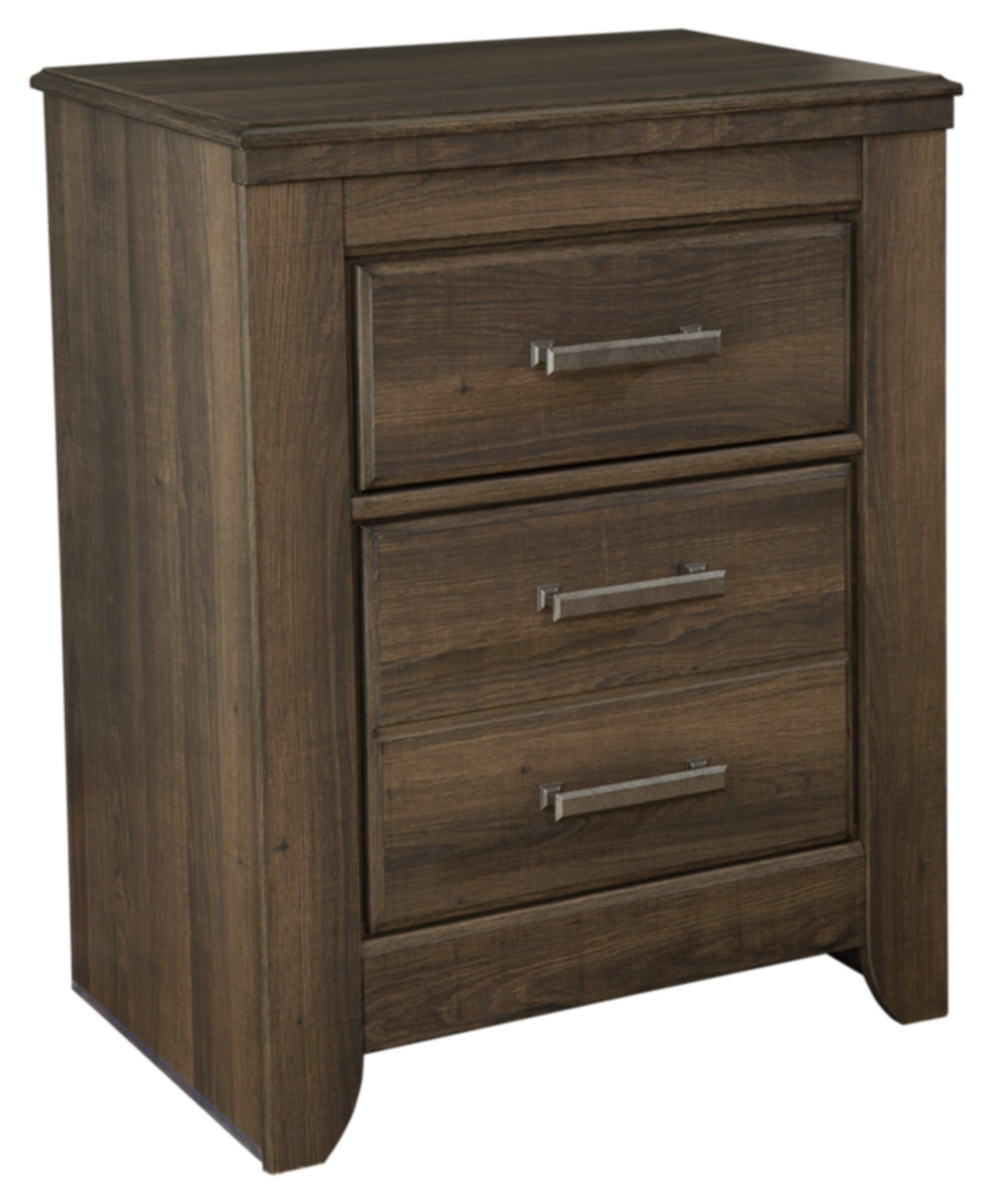 Signature Design by Ashley Juararo Rustic 2-Drawer Nightstand, Dark Brown Wood Bedside Table - Perfect for Bedroom, Guest Room & Home Decor