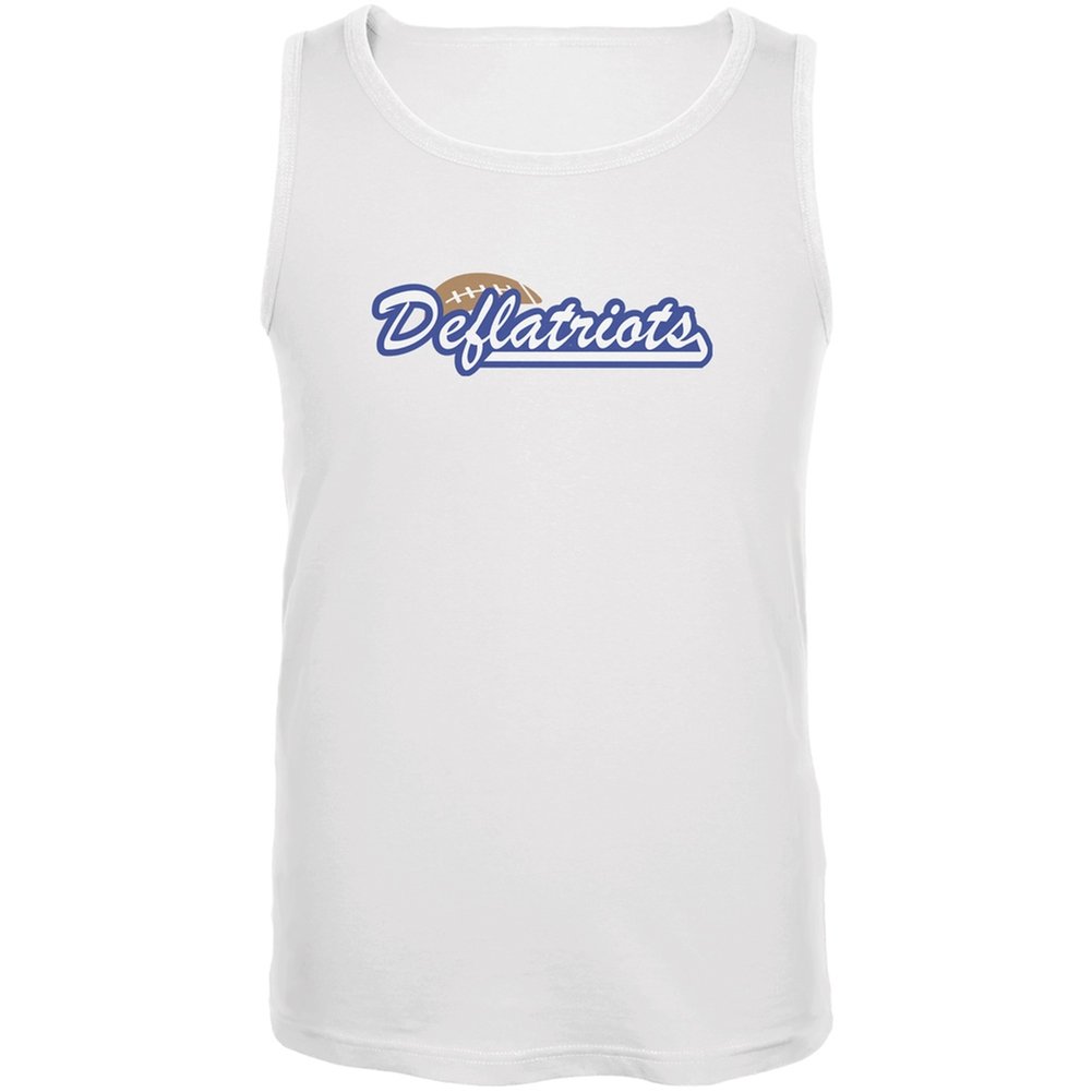Old Glory New England Deflatriots White Adult Tank Top - Large | Patriotic Sports Fan Apparel for Men & Women | Perfect for Game Day, Tailgating & Summer Outfits
