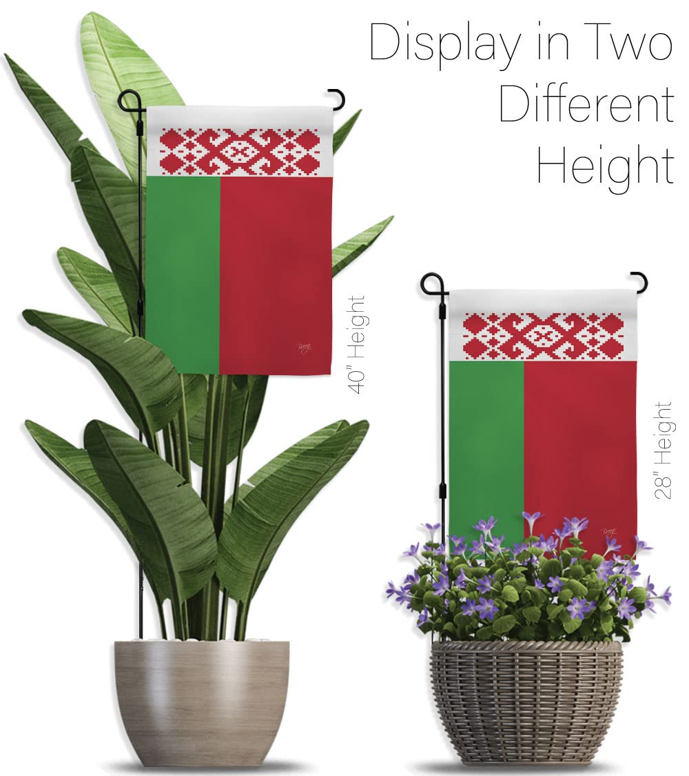 Belarus Garden Flag Set with Stand - Double-Sided Yard Decor for Home & Gifts